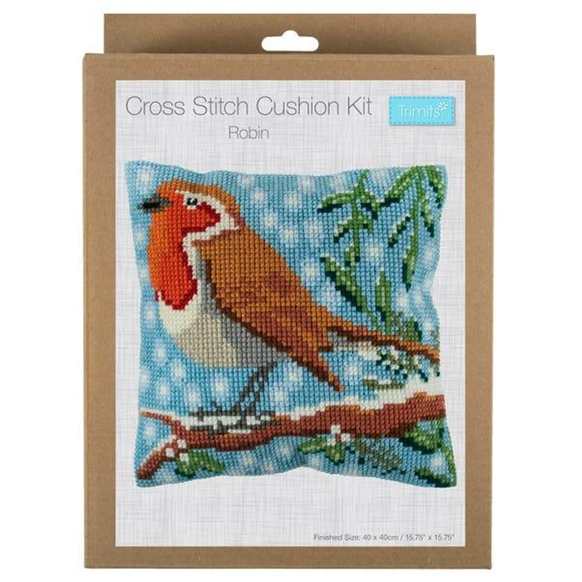 Robin Cross Stitch Cushion Kit