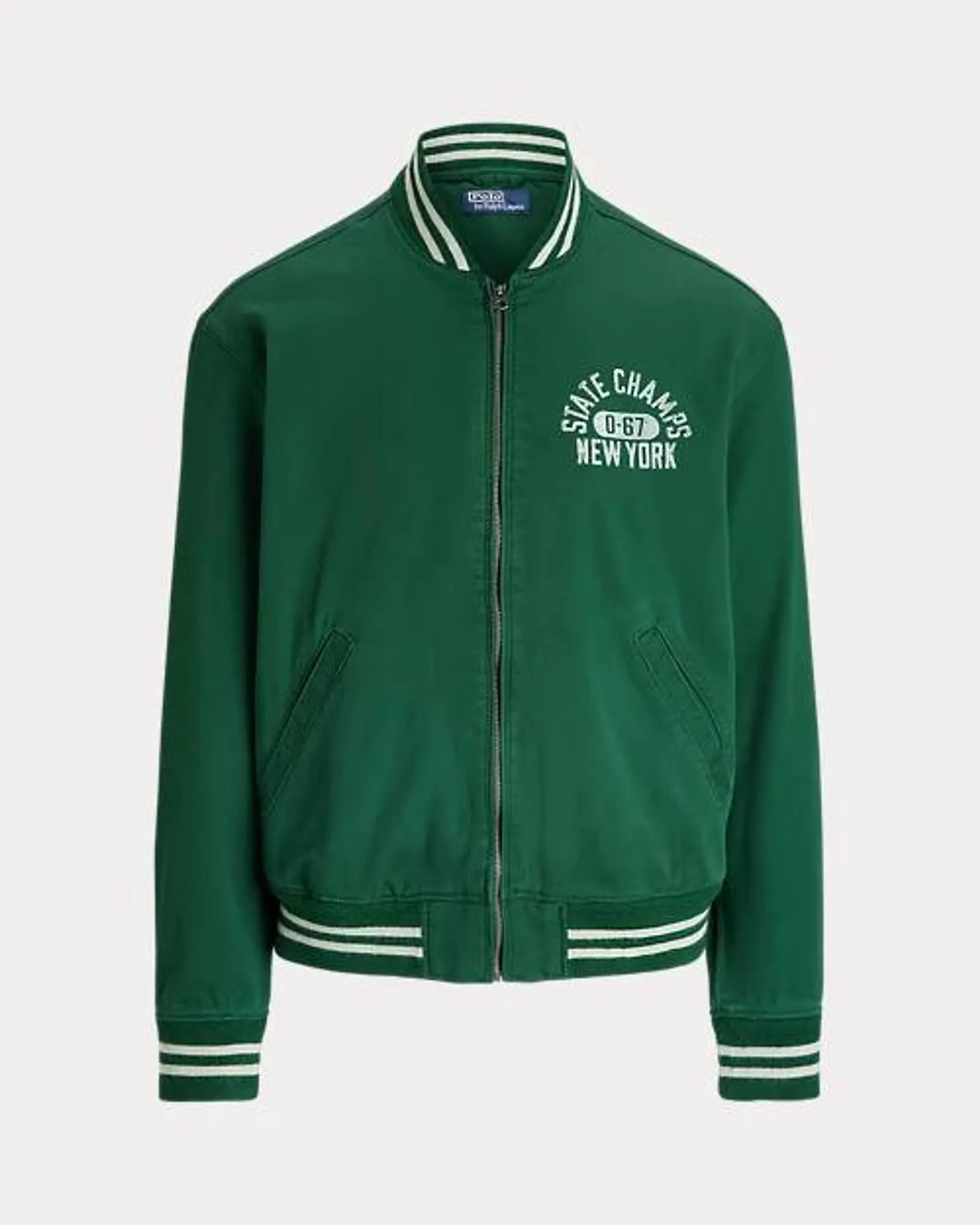 Varsity-Inspired Twill Track Jacket