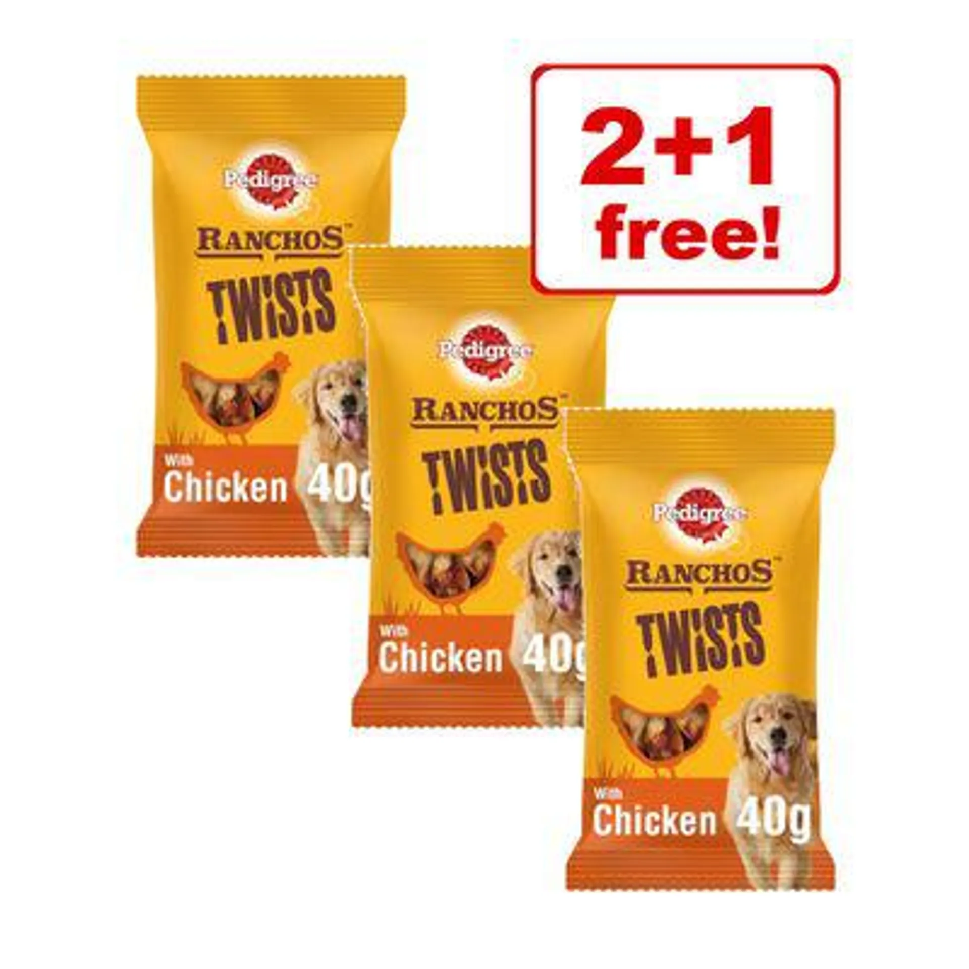 3 x Pedigree Dog Snacks - 2 + 1 Free! *