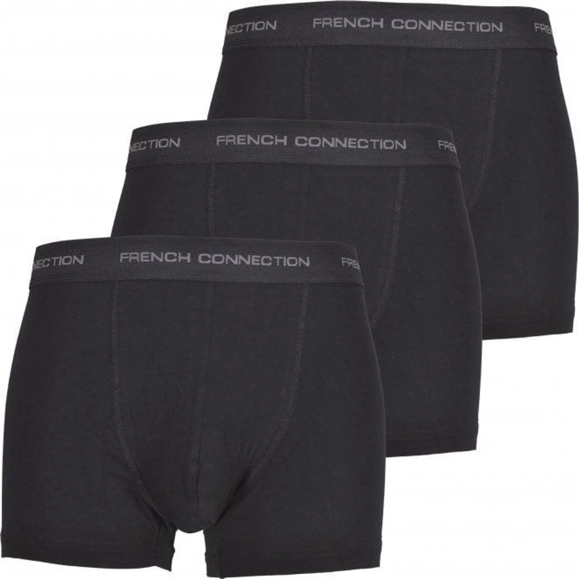 3-Pack Stretch Cotton Boxer Trunks, Black