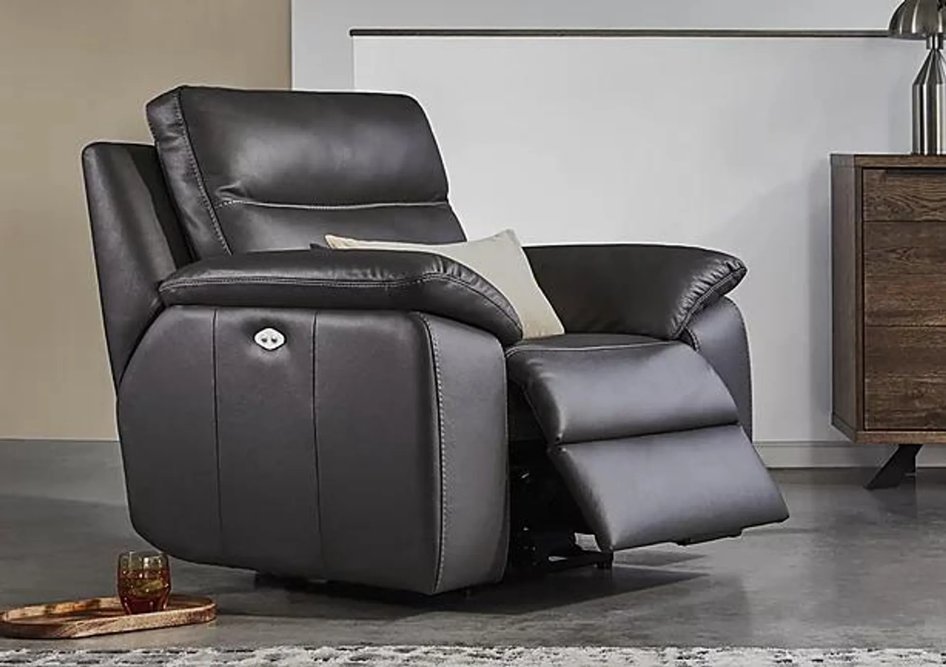 Pepino Leather Power Recliner Armchair