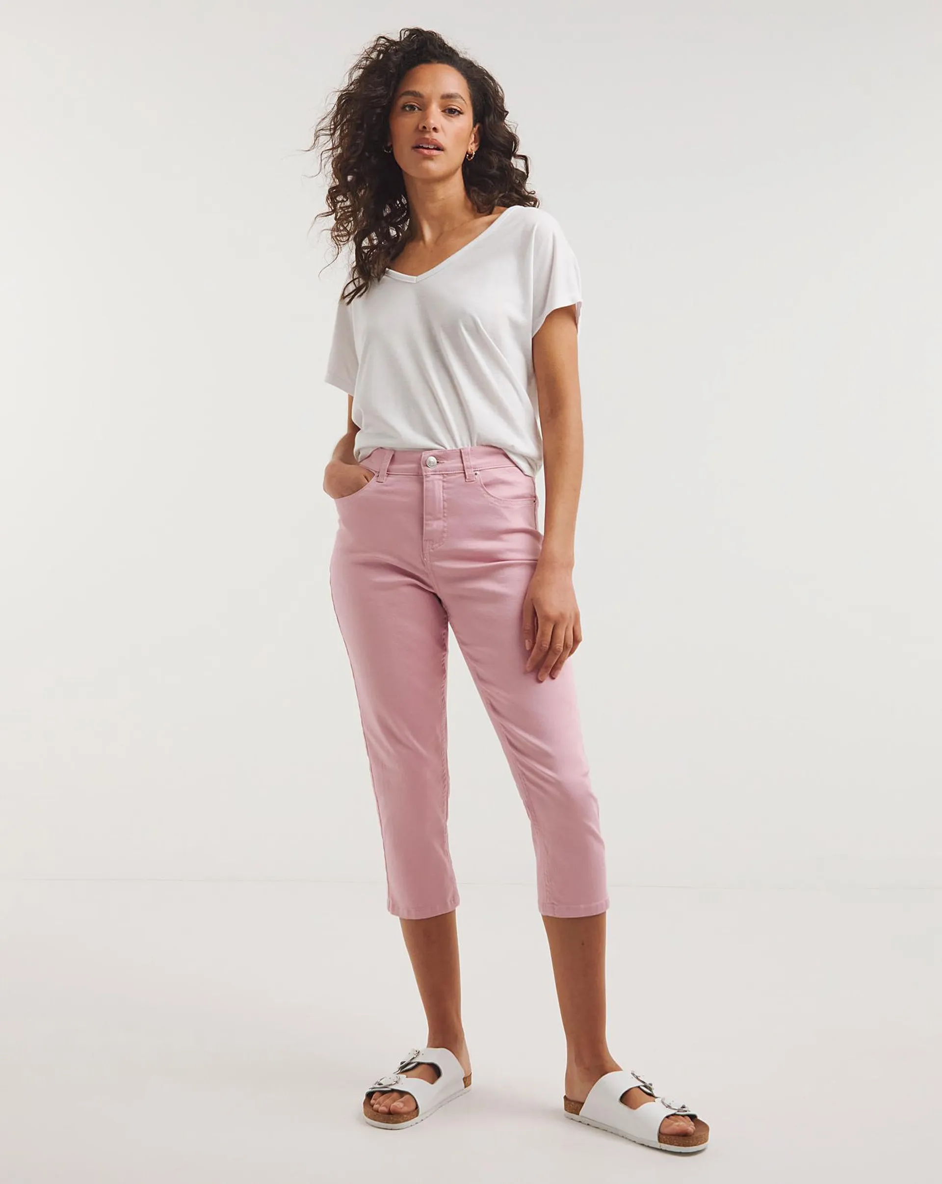 Dusky Pink 24/7 Crop Jean