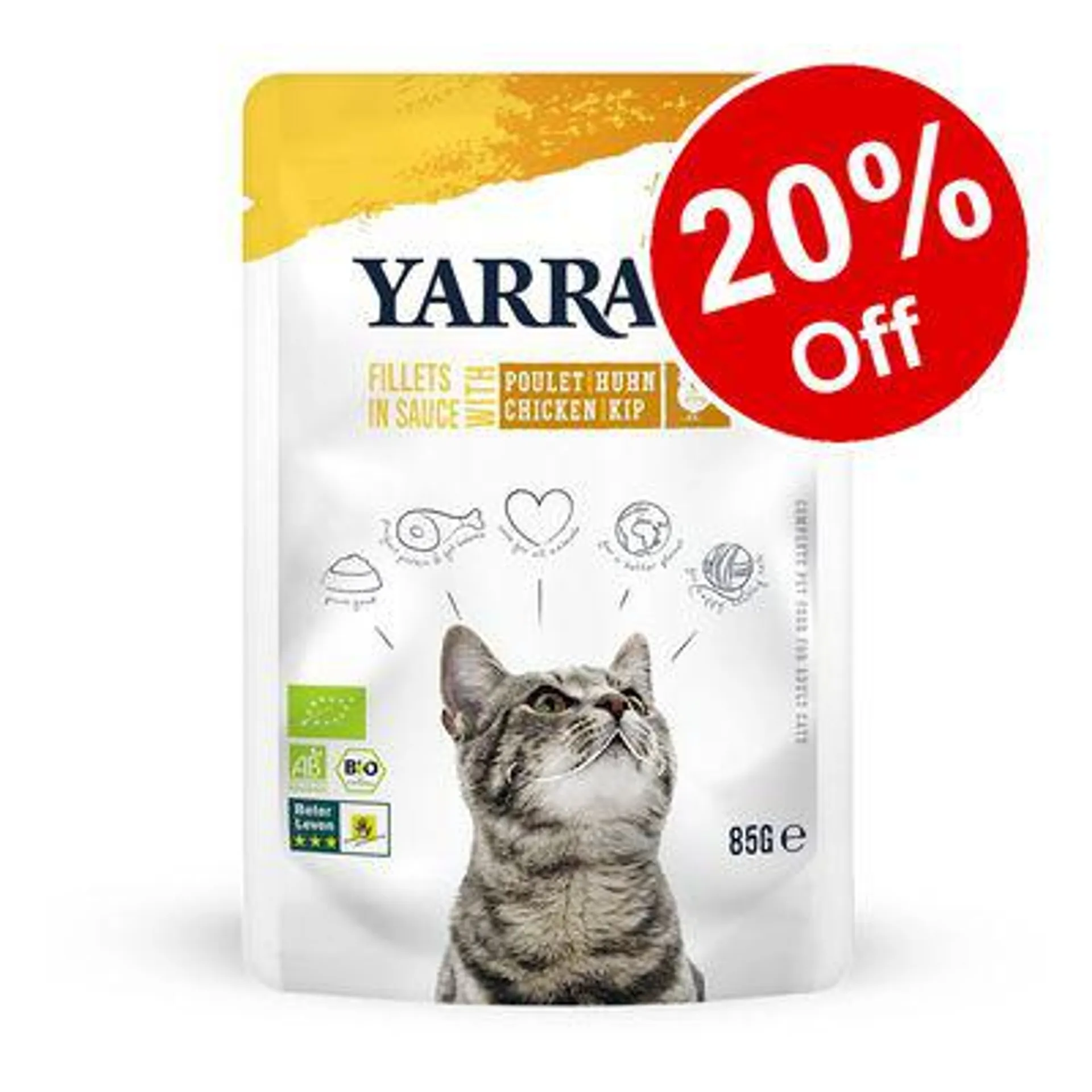 14 x 85g Yarrah Organic Wet Cat Food - 20% Off! *