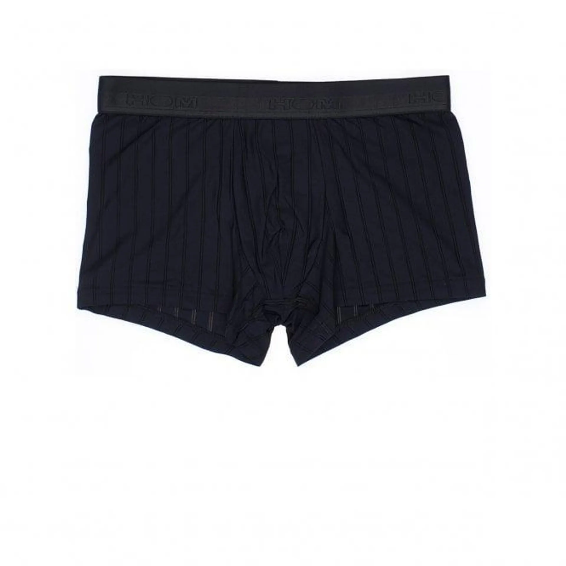 Chic Ribbed Comfort Boxer Trunk, Black