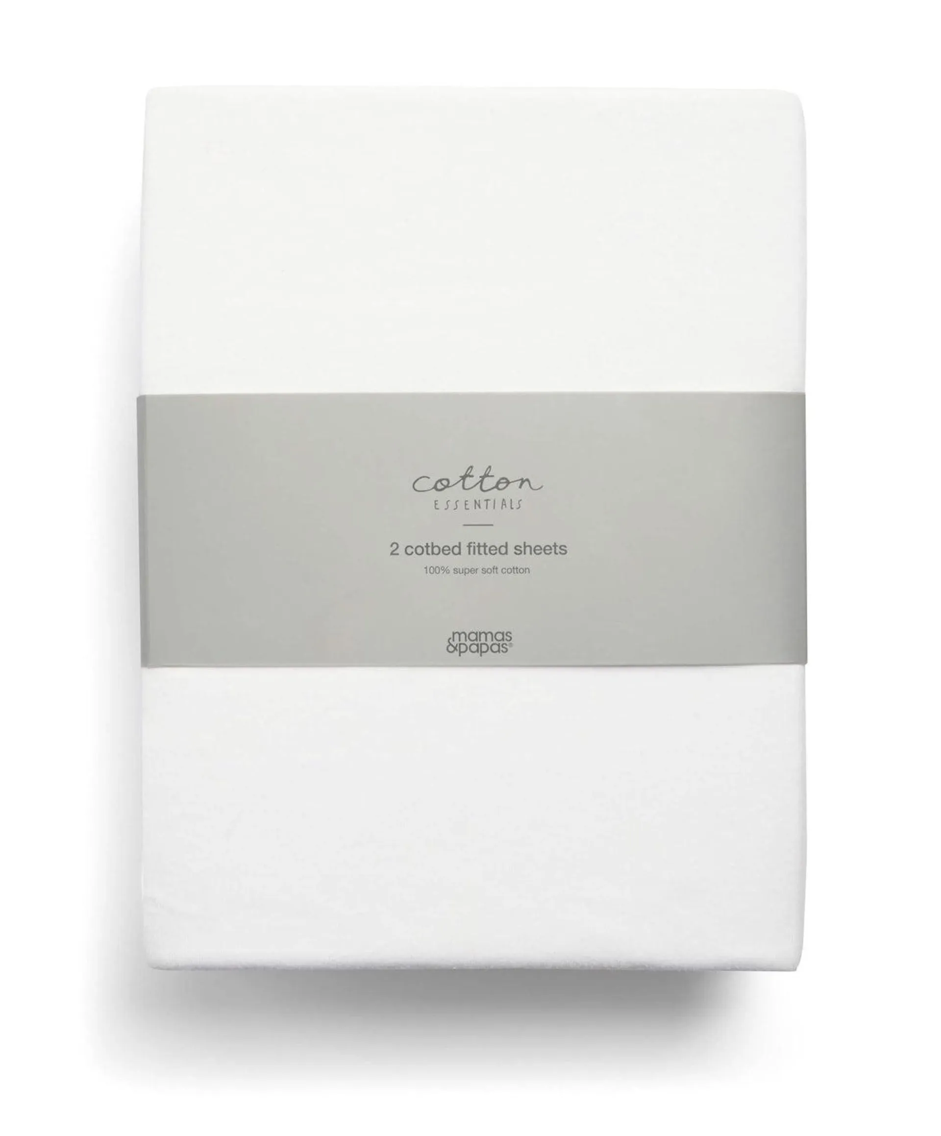 Cotbed Fitted Sheets (2 Pack) - White