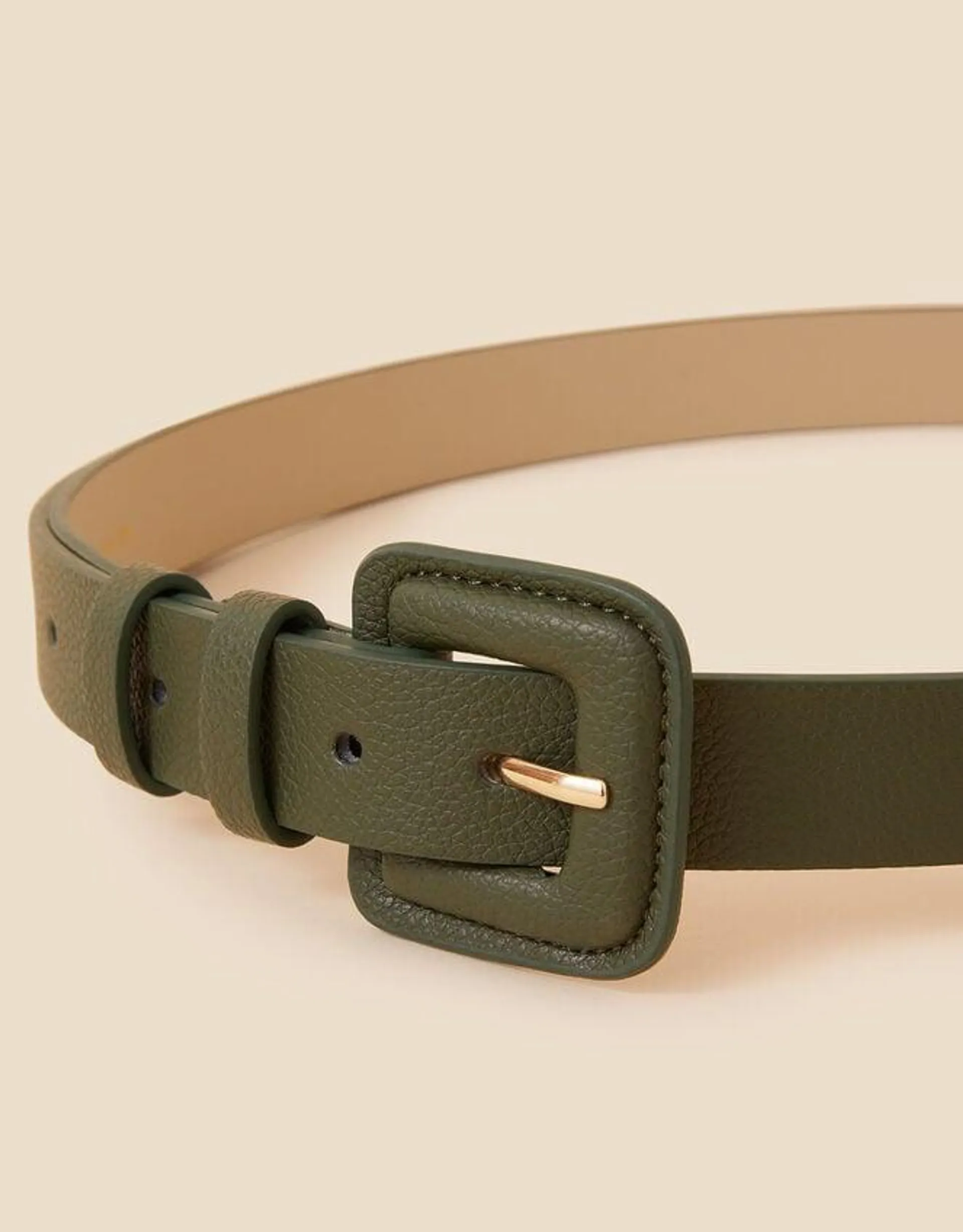 Square Buckle Belt Green