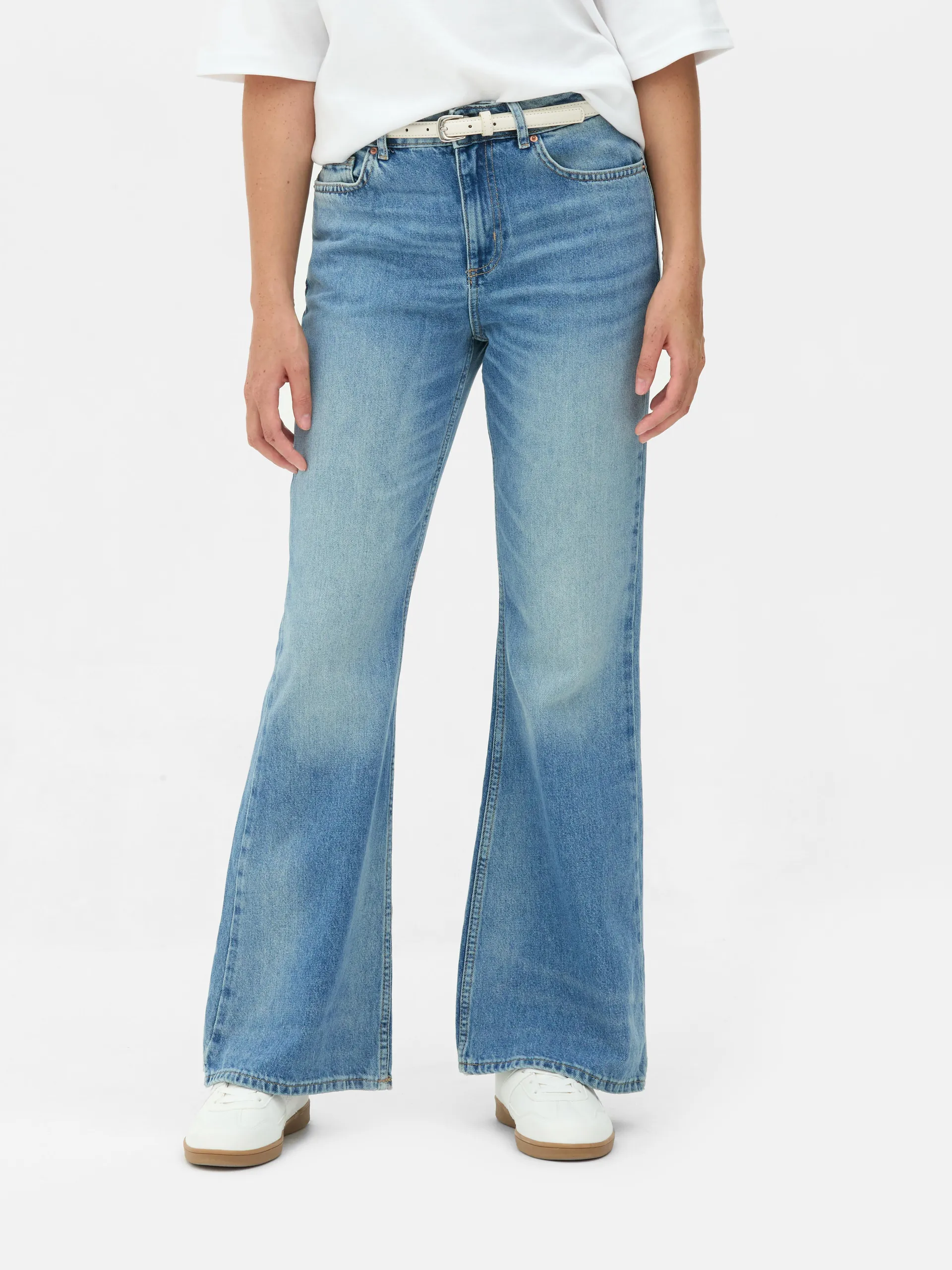 Rigid Denim Flared Jeans