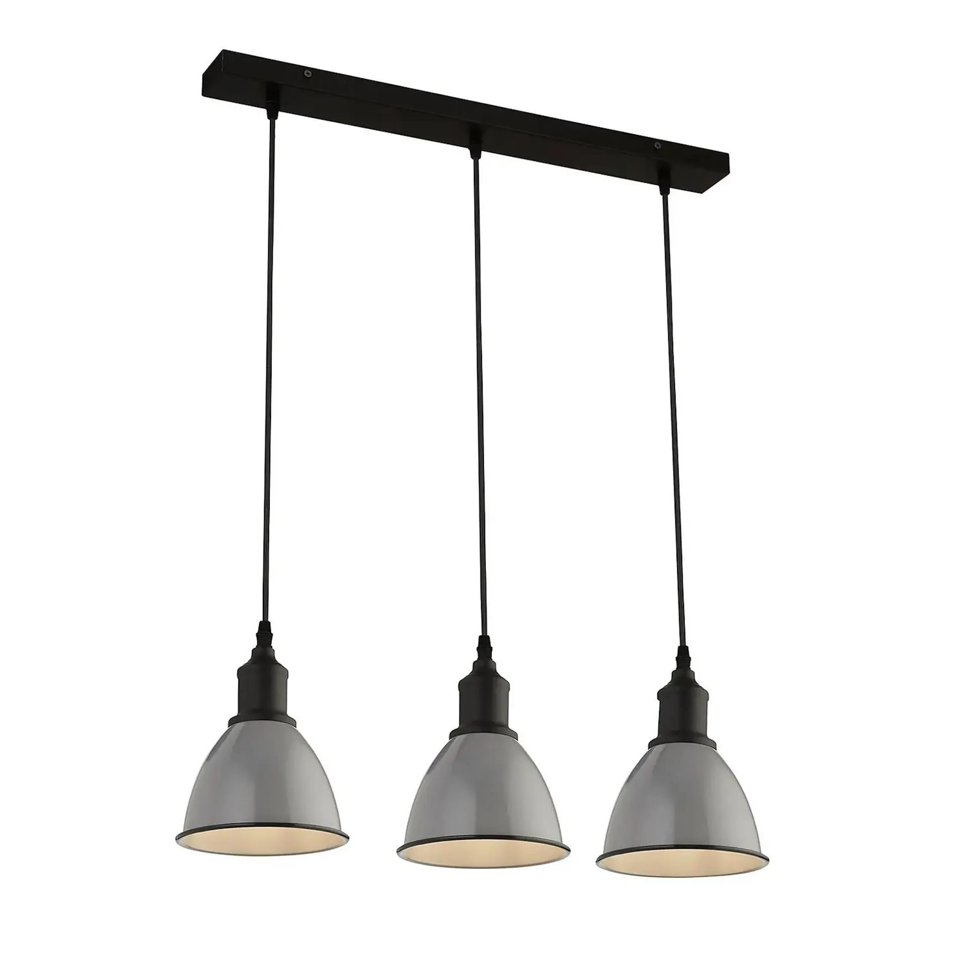 Country Living Farmhouse 3 Light Dome Pendant Fitting - Grey