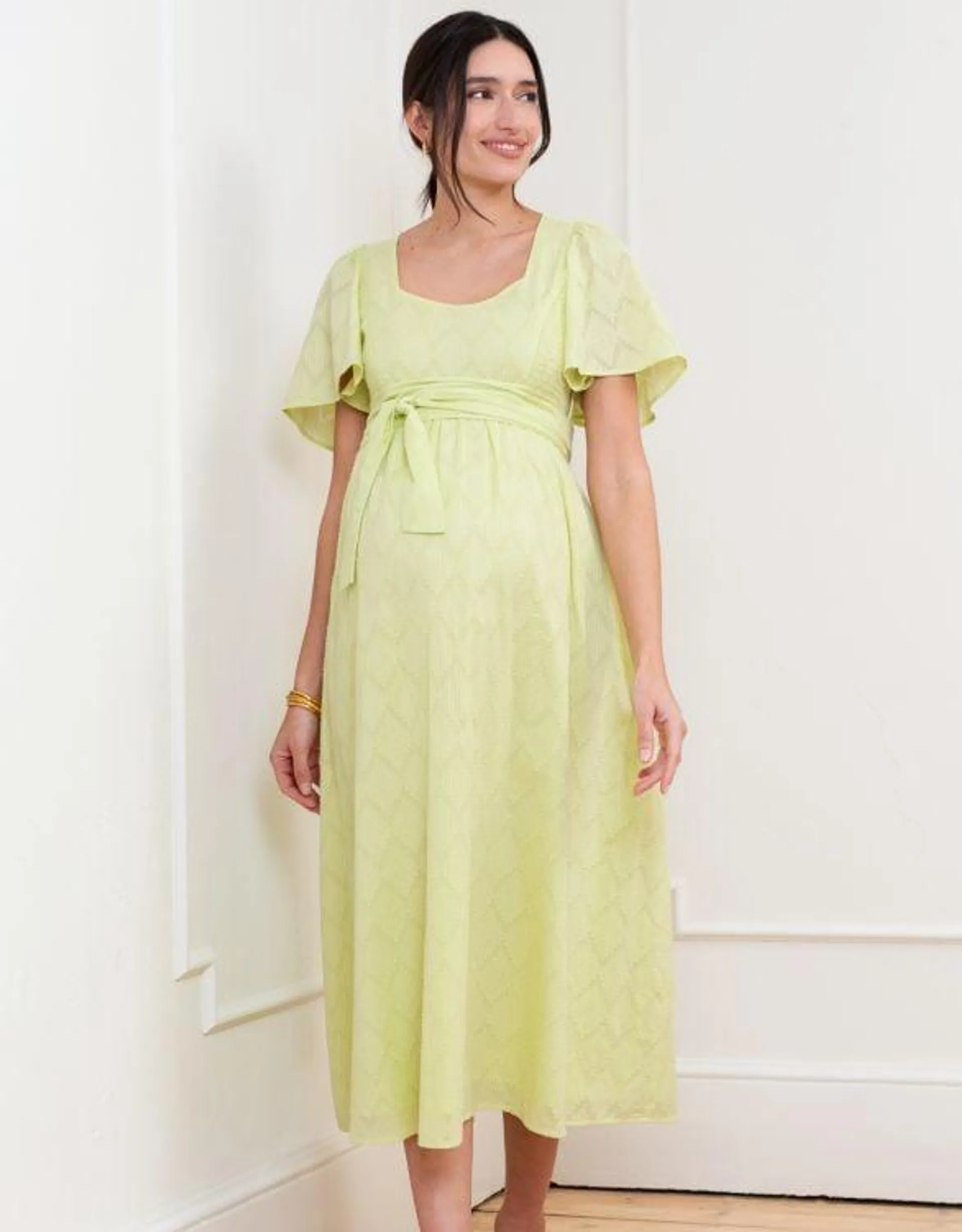 Cotton Broderie Maternity & Nursing Dress