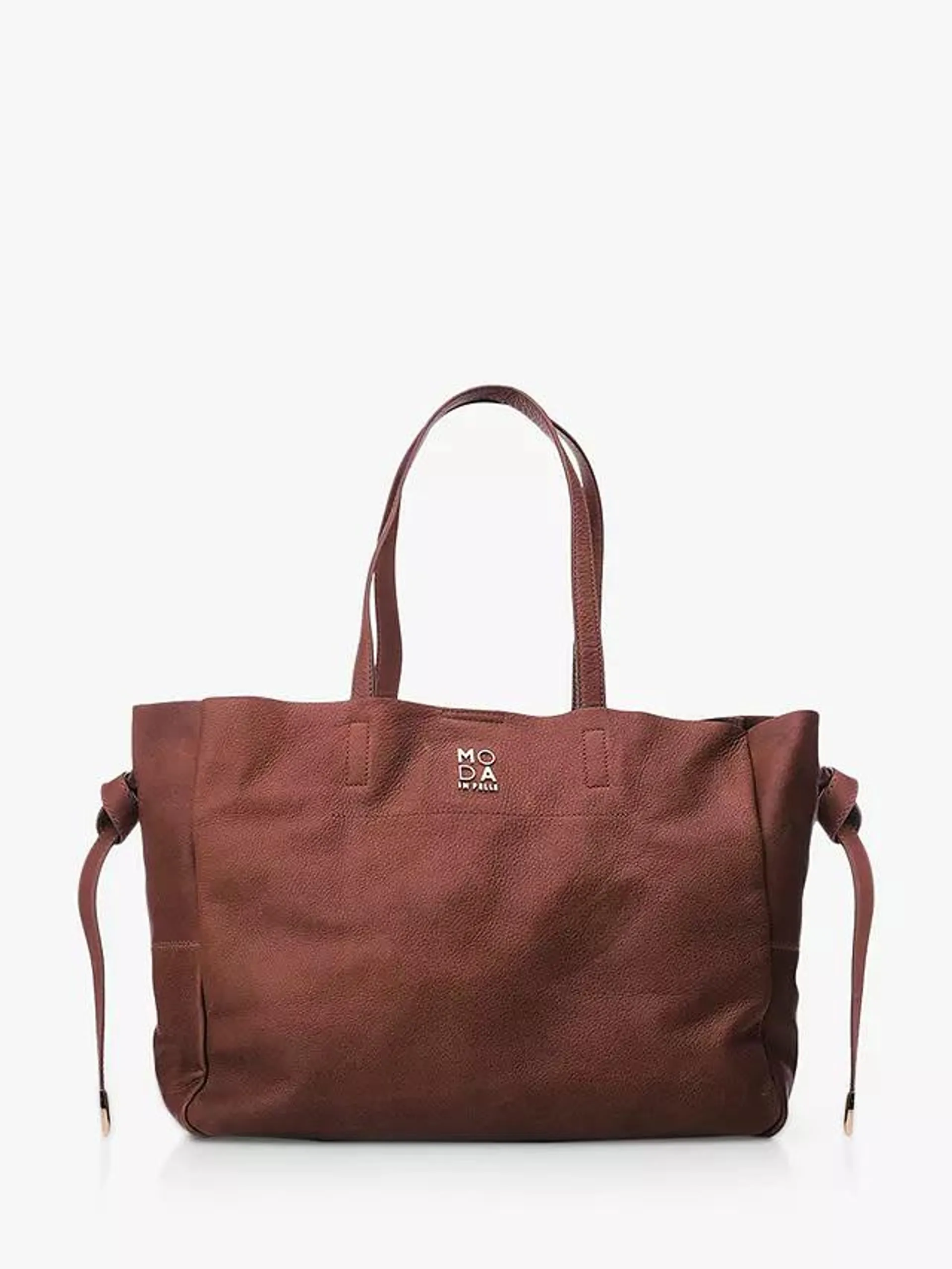 Moda in Pelle Indie Pebble Leather Tote Bag, Tan