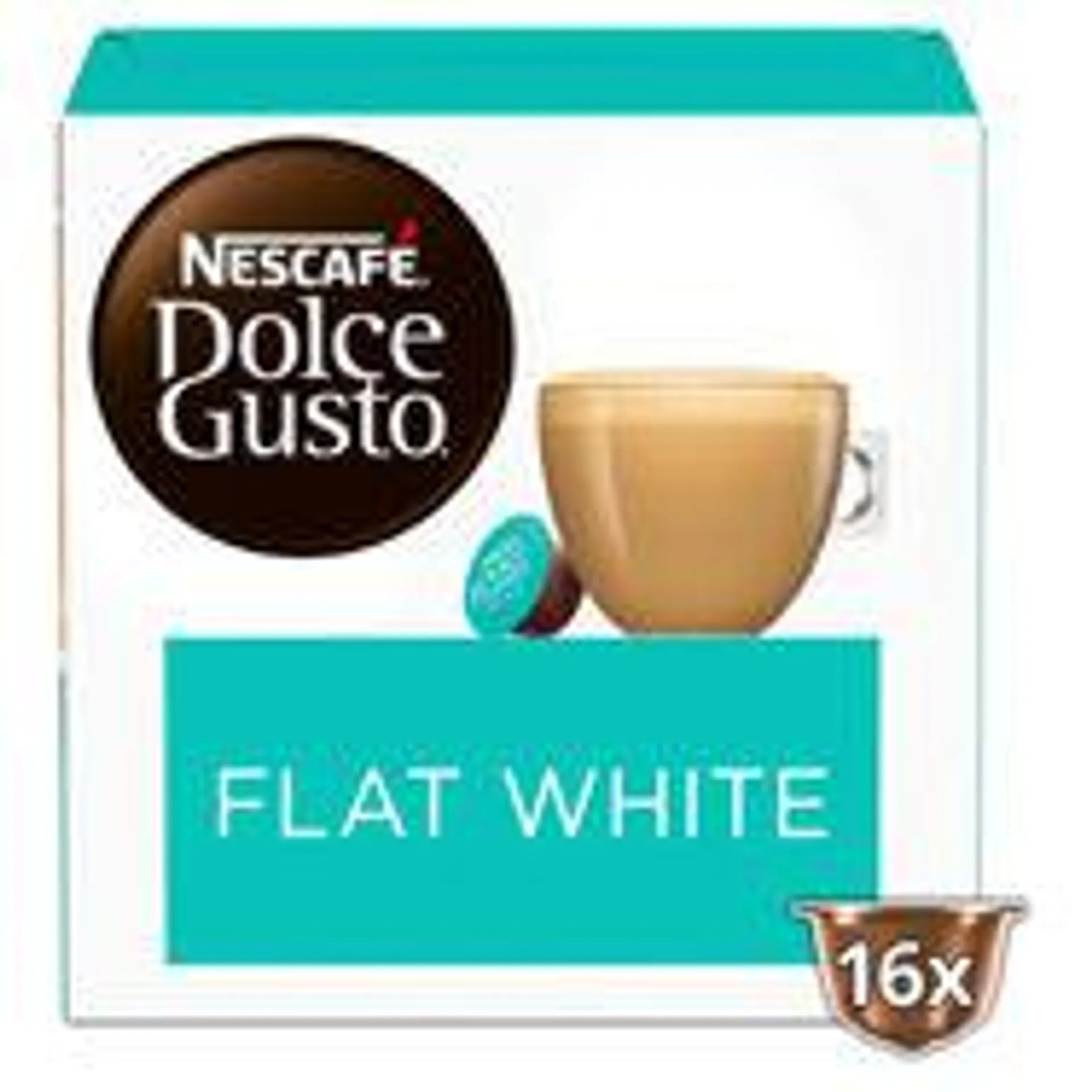 NESCAFE Dolce Gusto Flat White Coffee Pods 16 Capsules