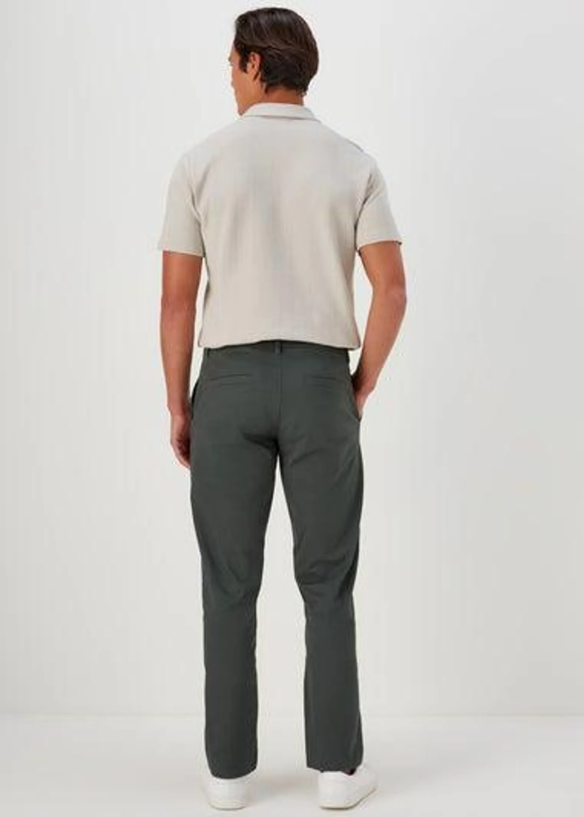 Teal Straight Fit Stretch Chinos