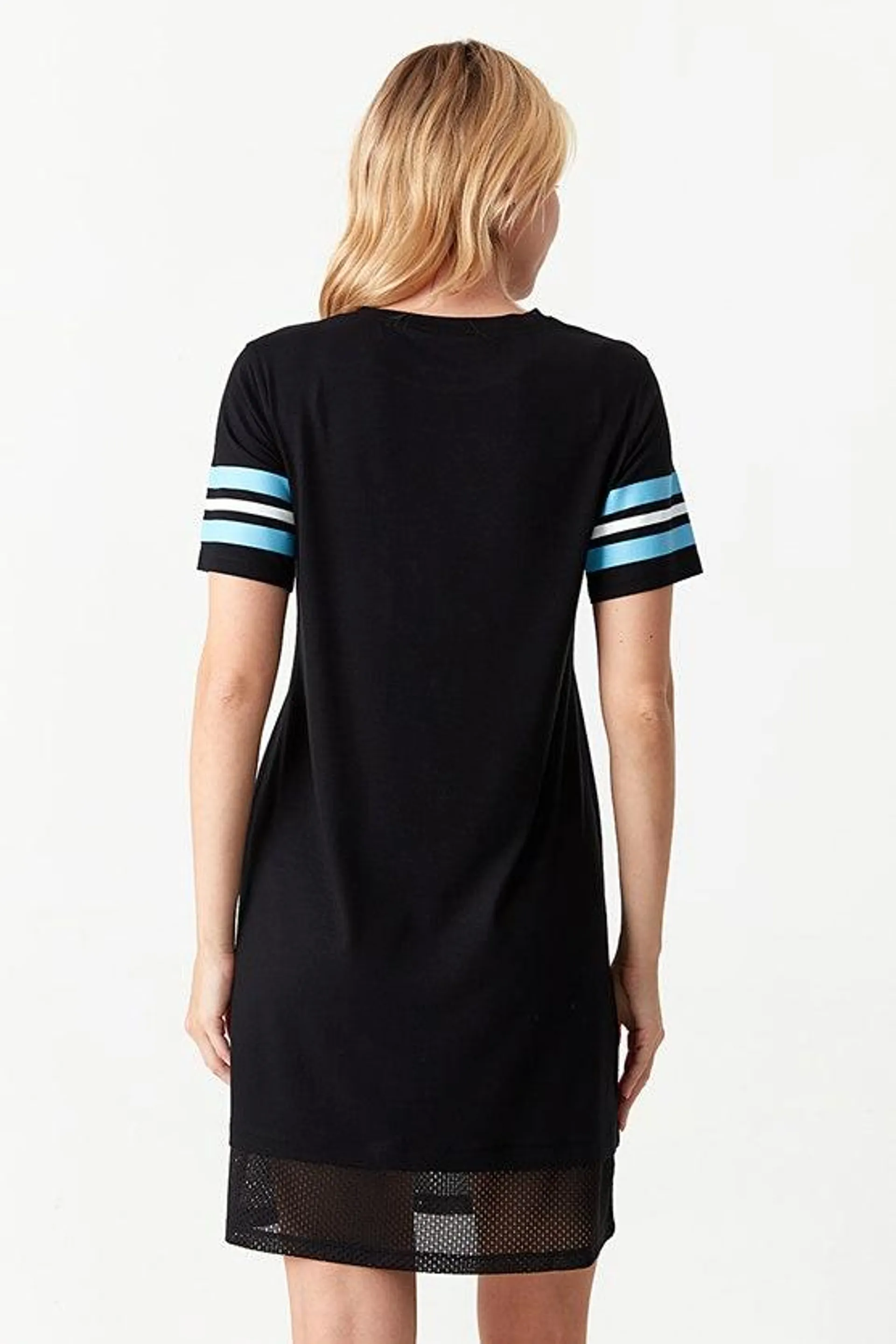 Blue Slogan Tshirt Dress