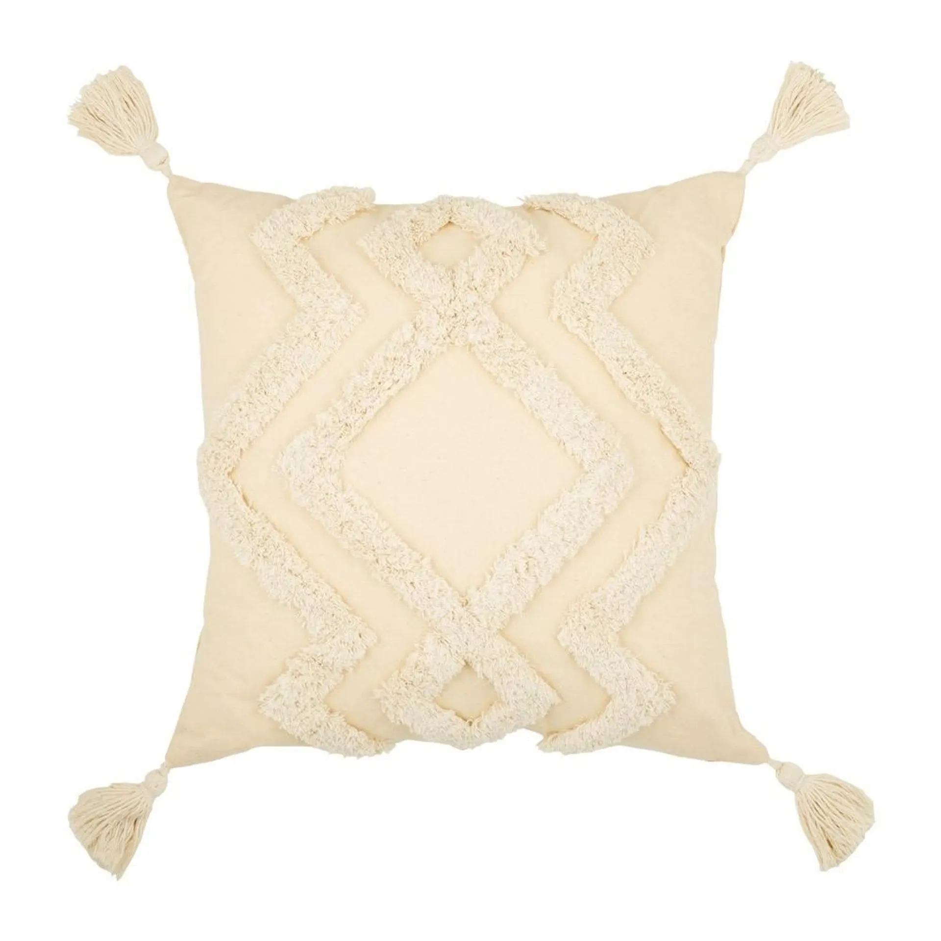 VALTENE TASSLE CUSHION - CREAM