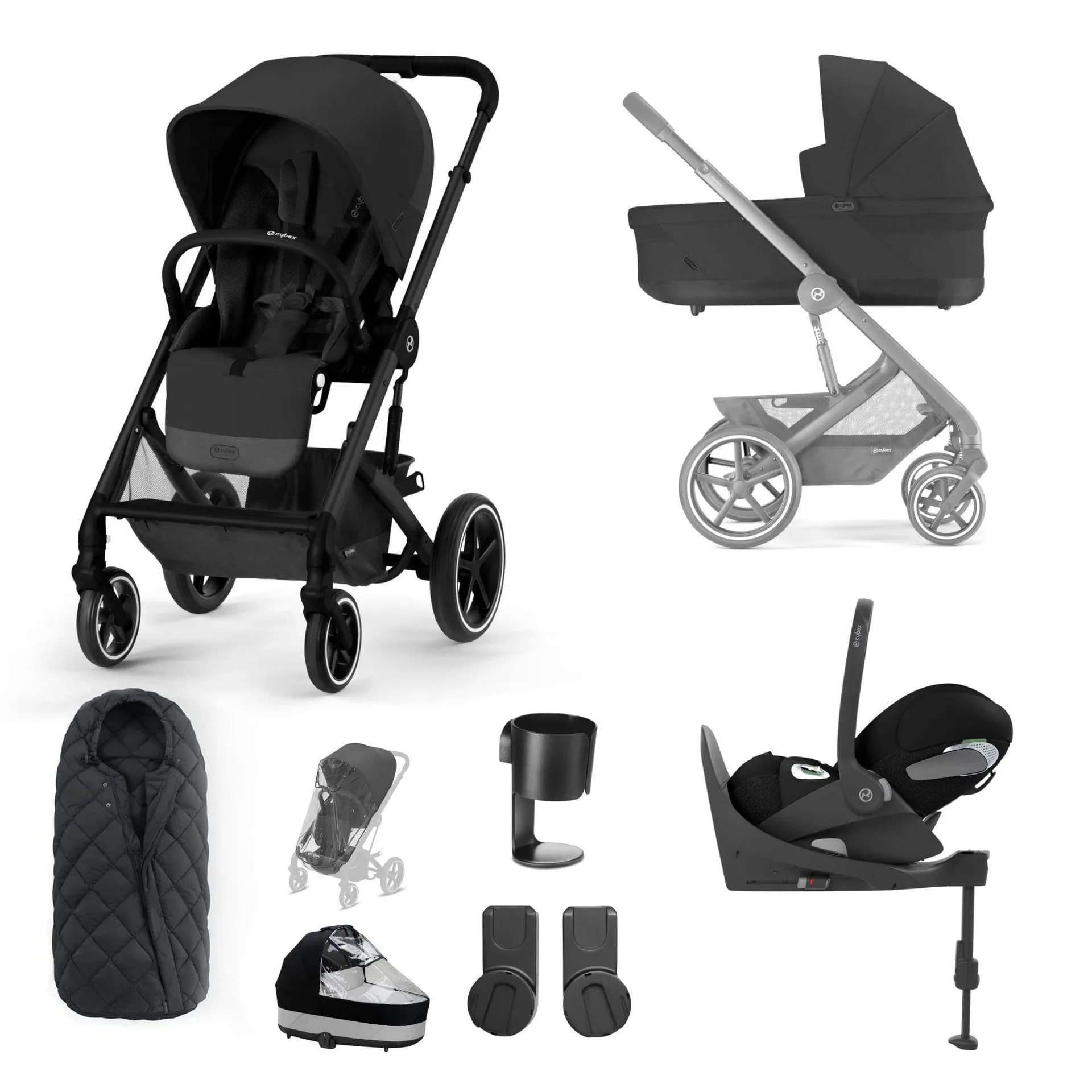 Cybex Balios S Lux Luxury Bundle in Black/Moon Black