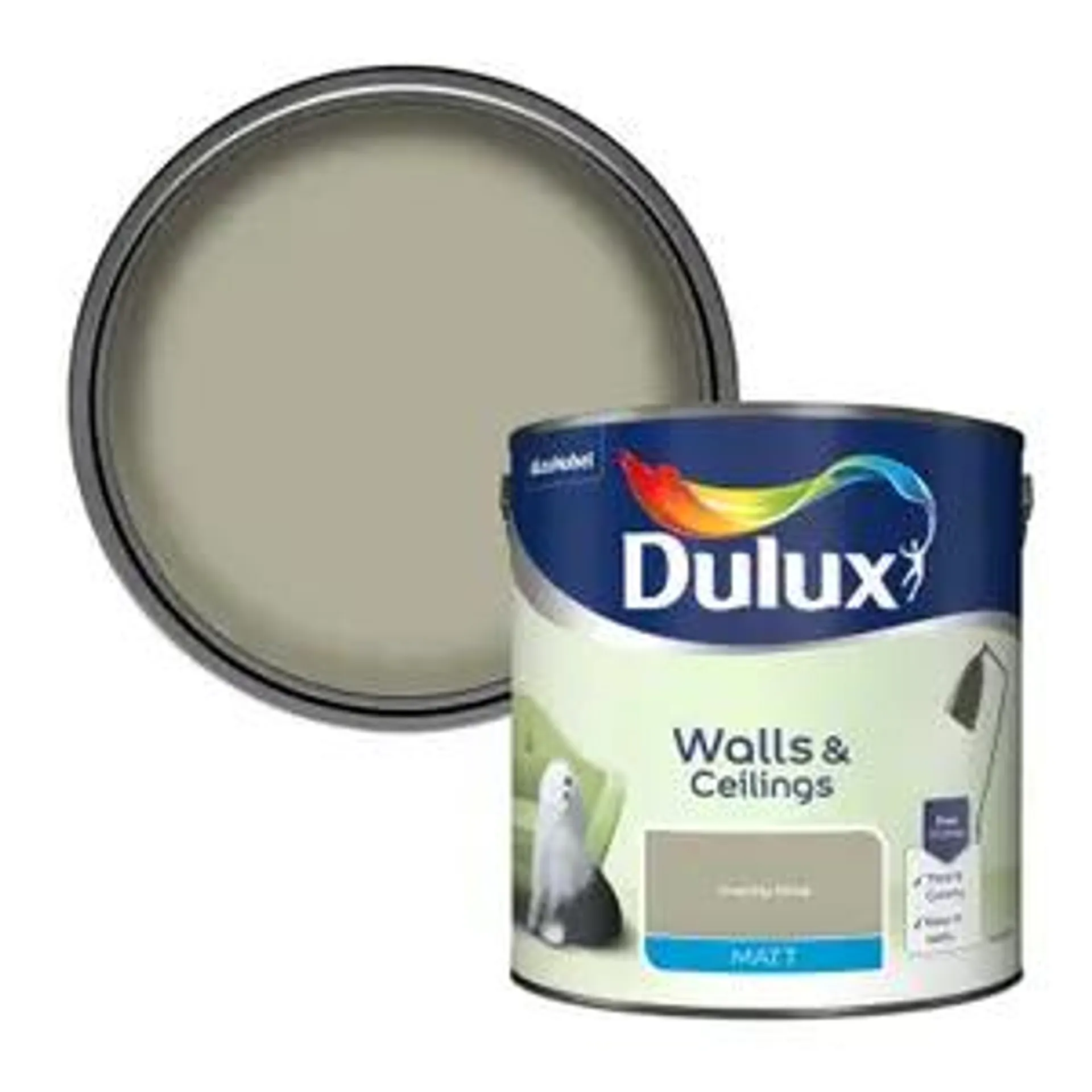 Dulux Matt Emulsion Paint Overtly Olive - 2.5L