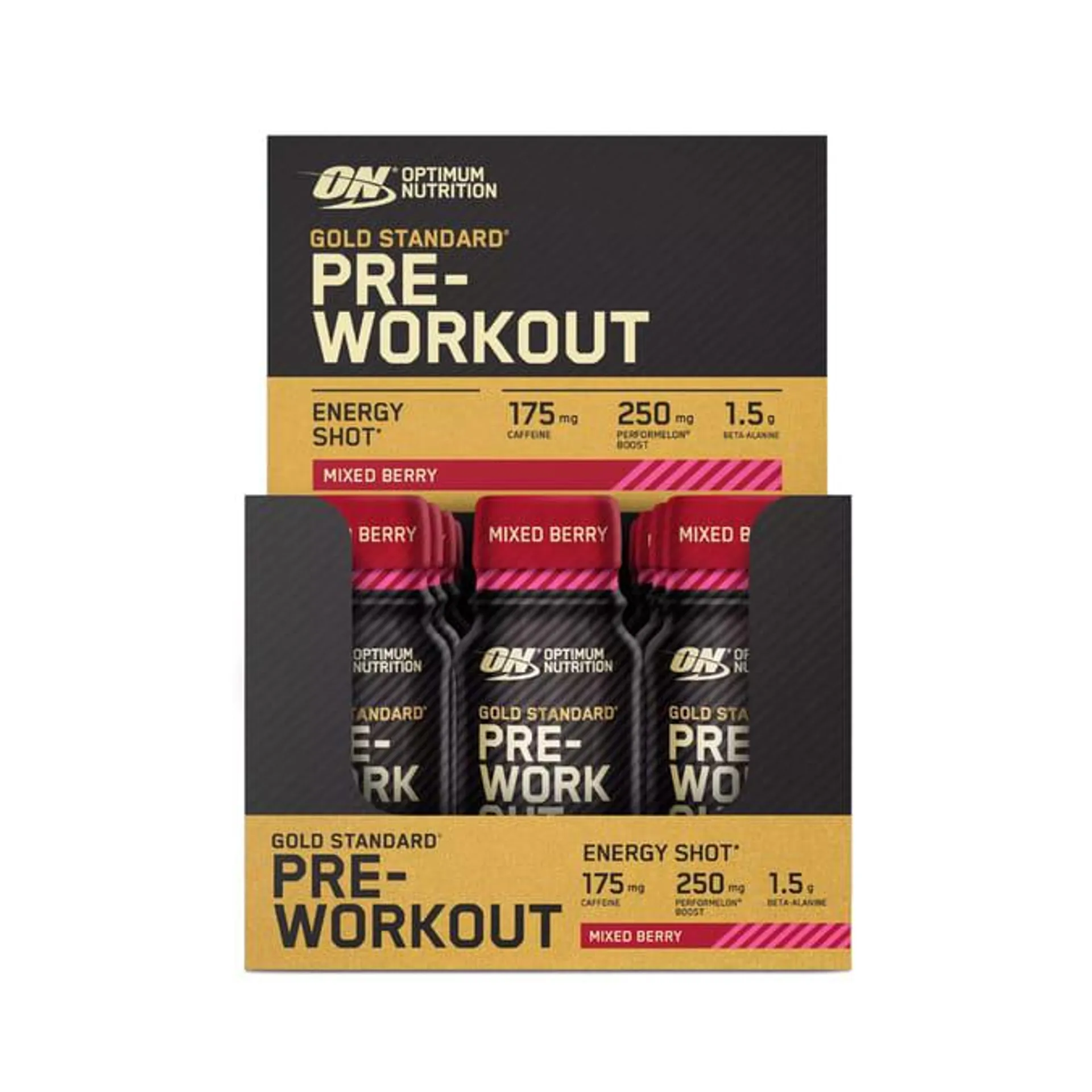 Optimum Nutrition: Gold Standard Pre-Workout Energy Shot 12 Pack - Mixed Berry