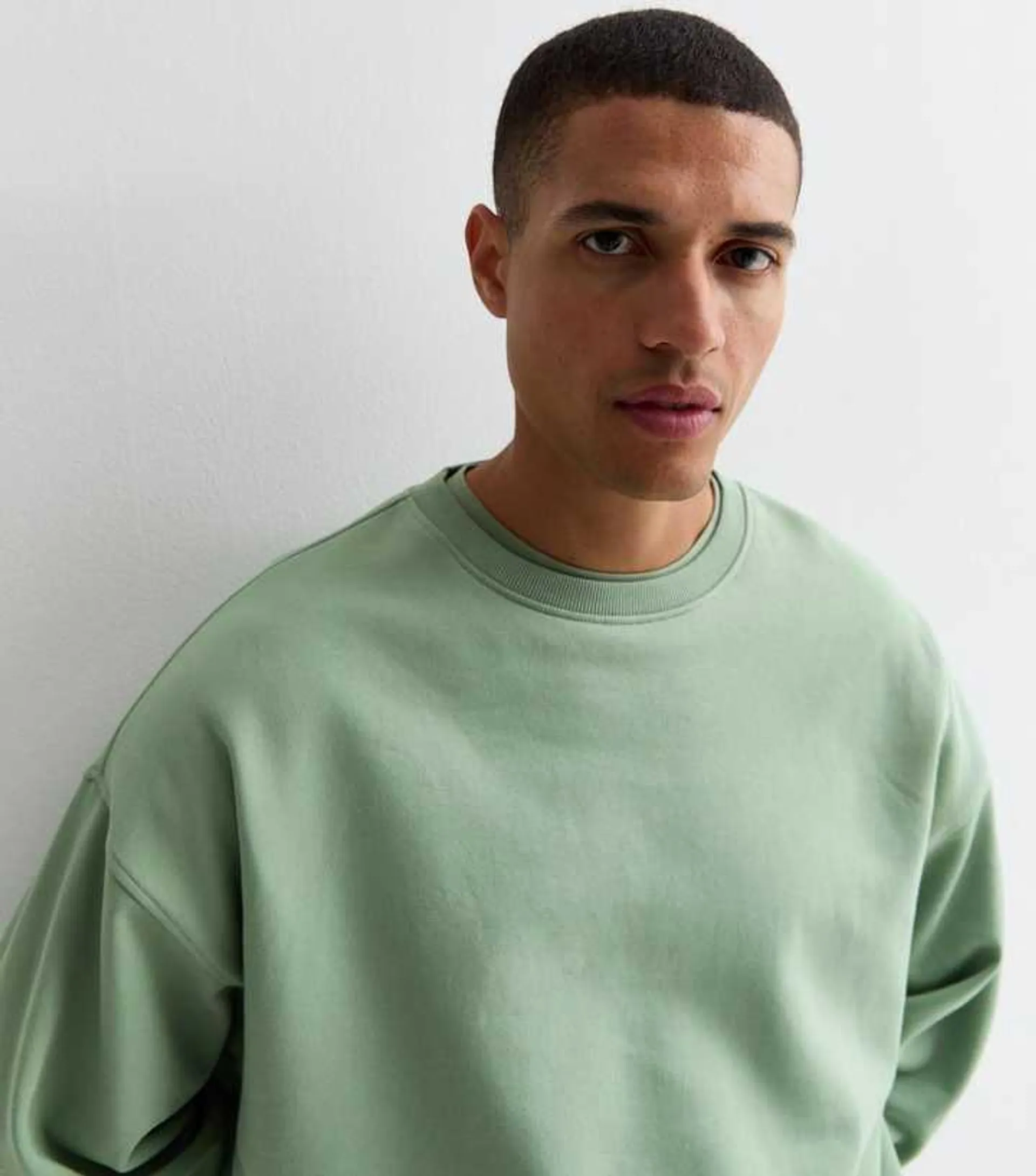 Light Green Crew Neck Oversized Sweatshirt