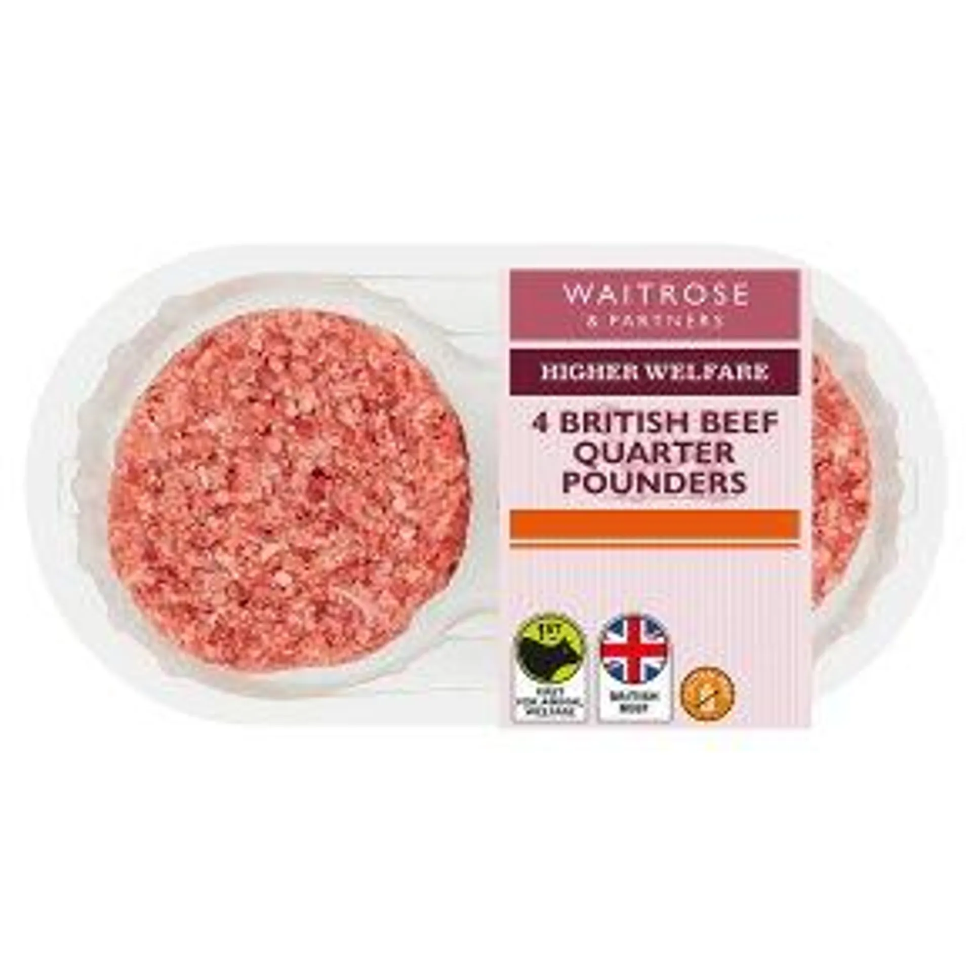 Waitrose 4 British Native Breed Beef Quarterpounders