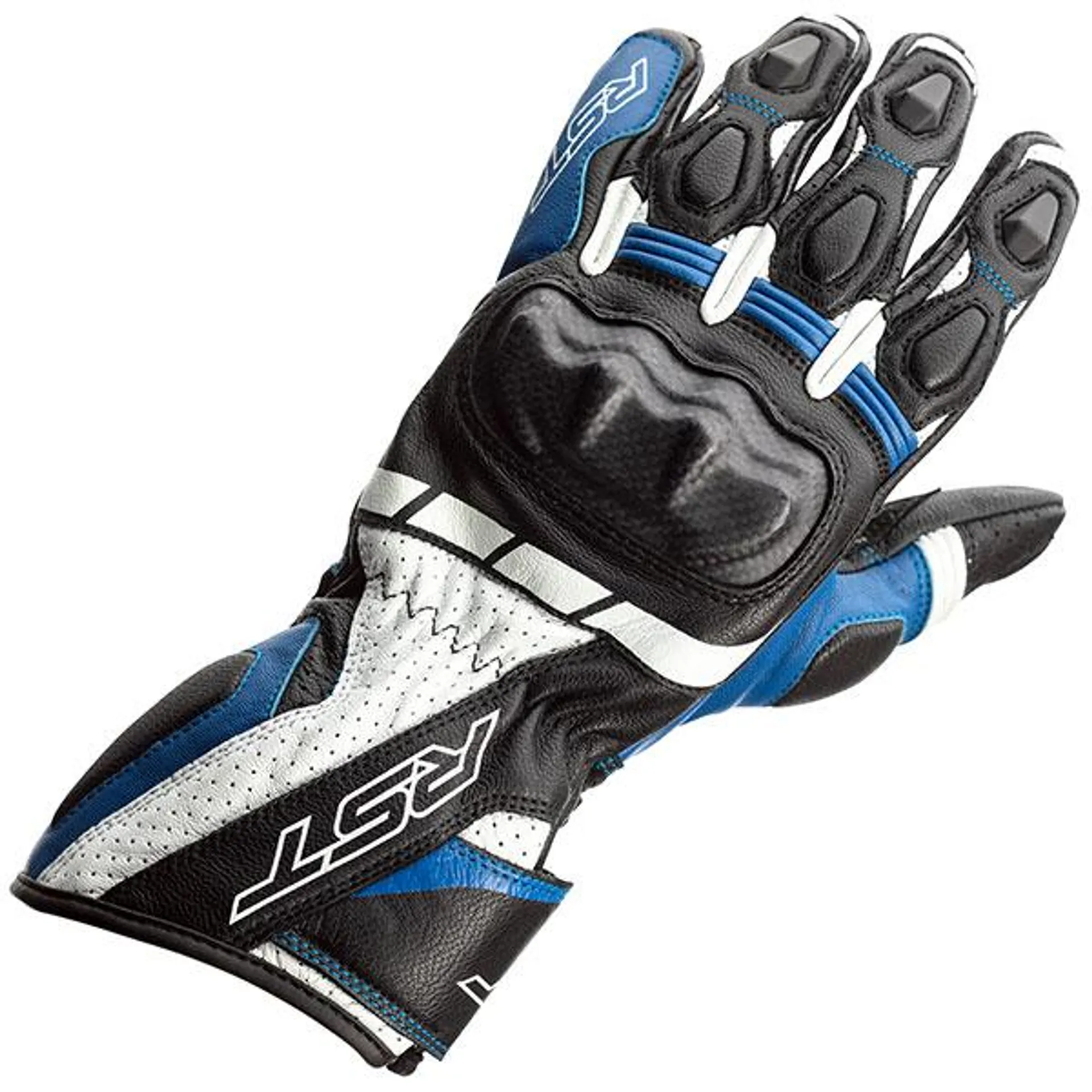 RST Axis CE Leather Gloves - Black / Blue / White