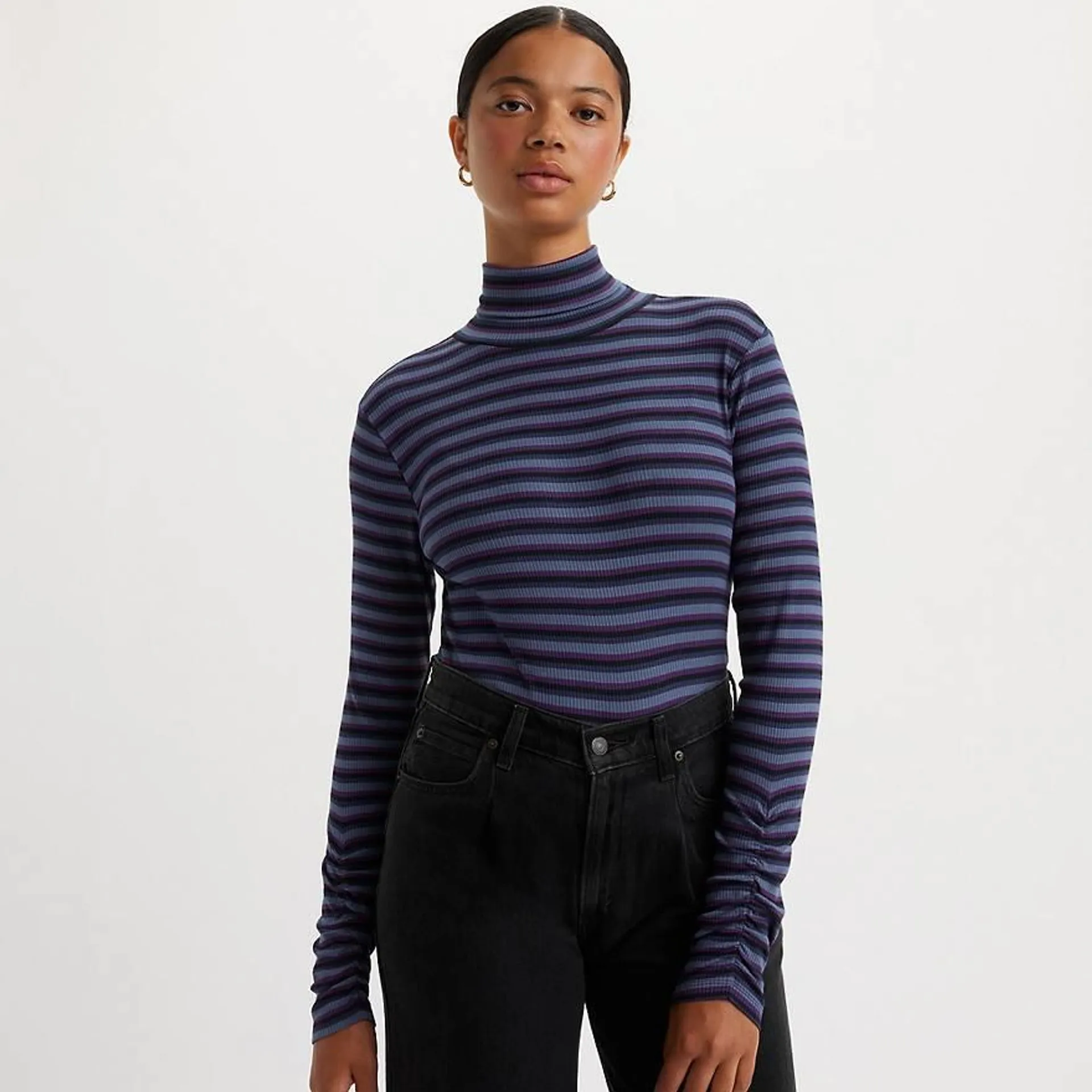 Ruched Turtleneck