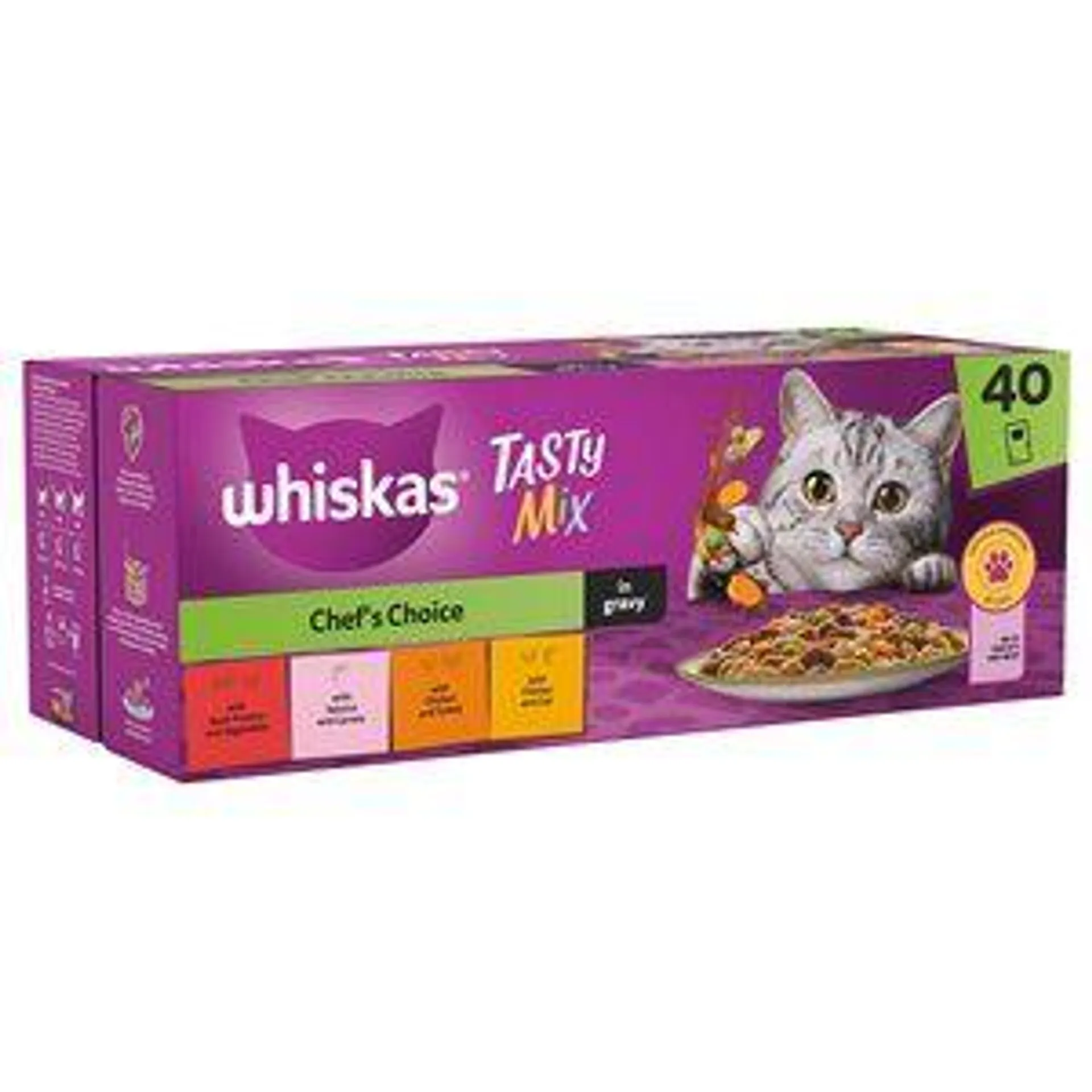 Whiskas 1+ Tasty Mix Chefs Choice In Gravy Multipack