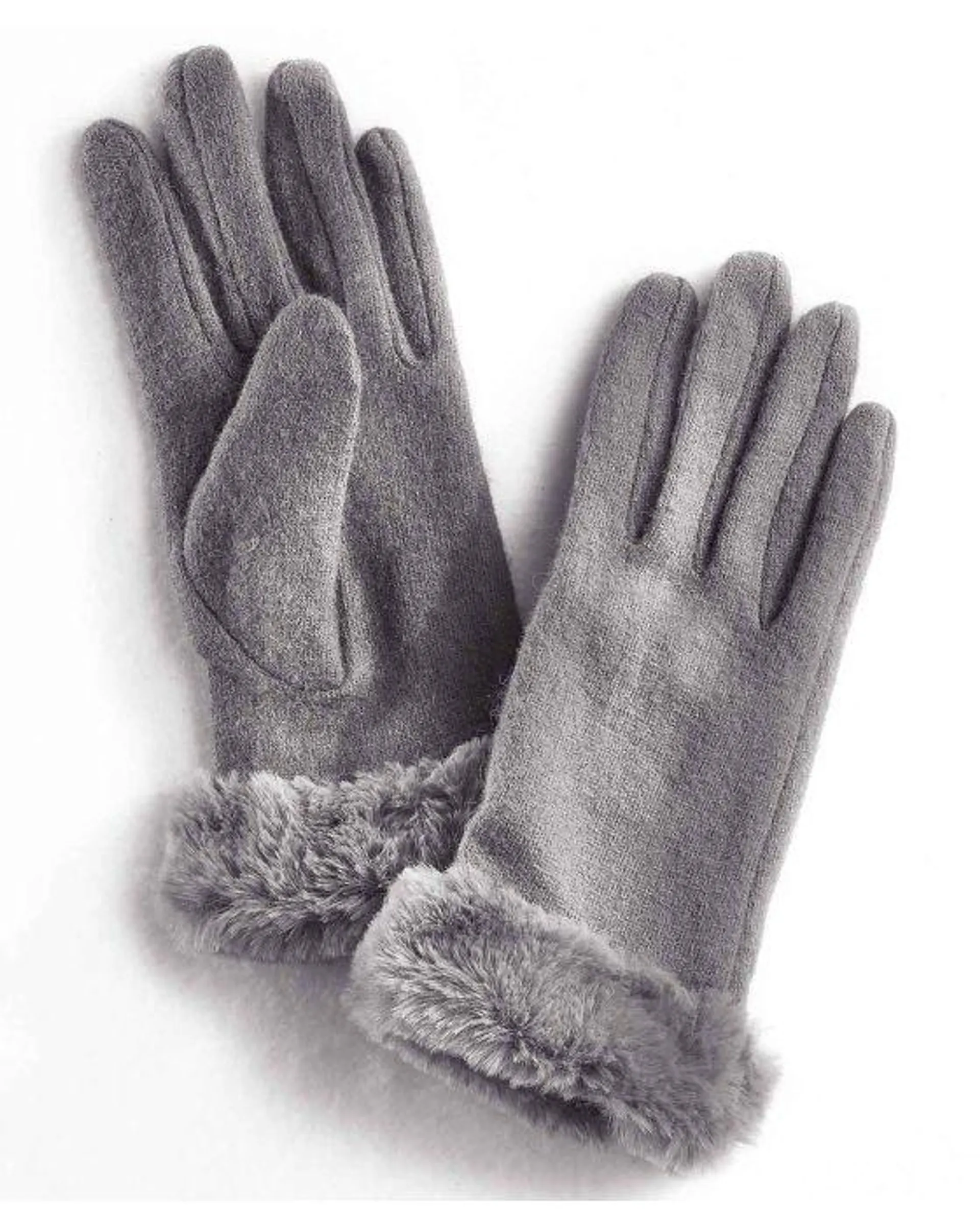 Faux-fur Trim Gloves