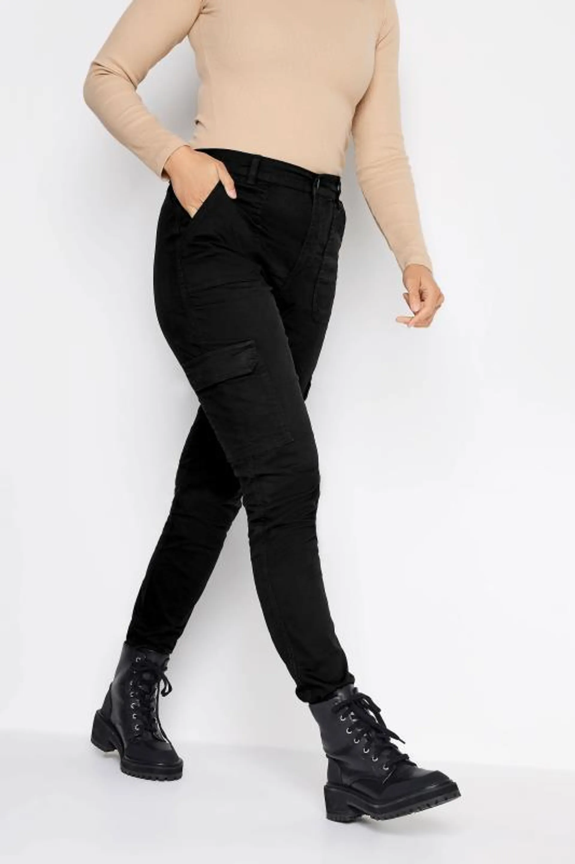 LTS Tall Black Cargo Skinny Jeans