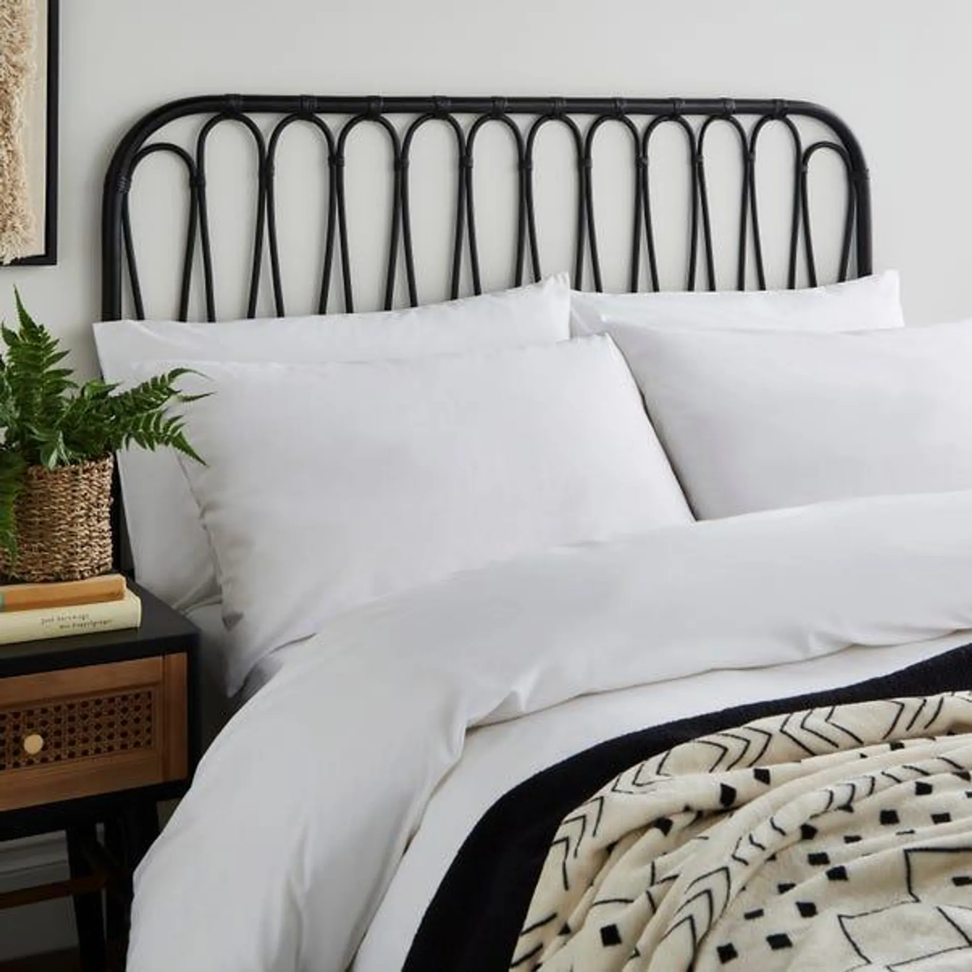 Round Cane Headboard