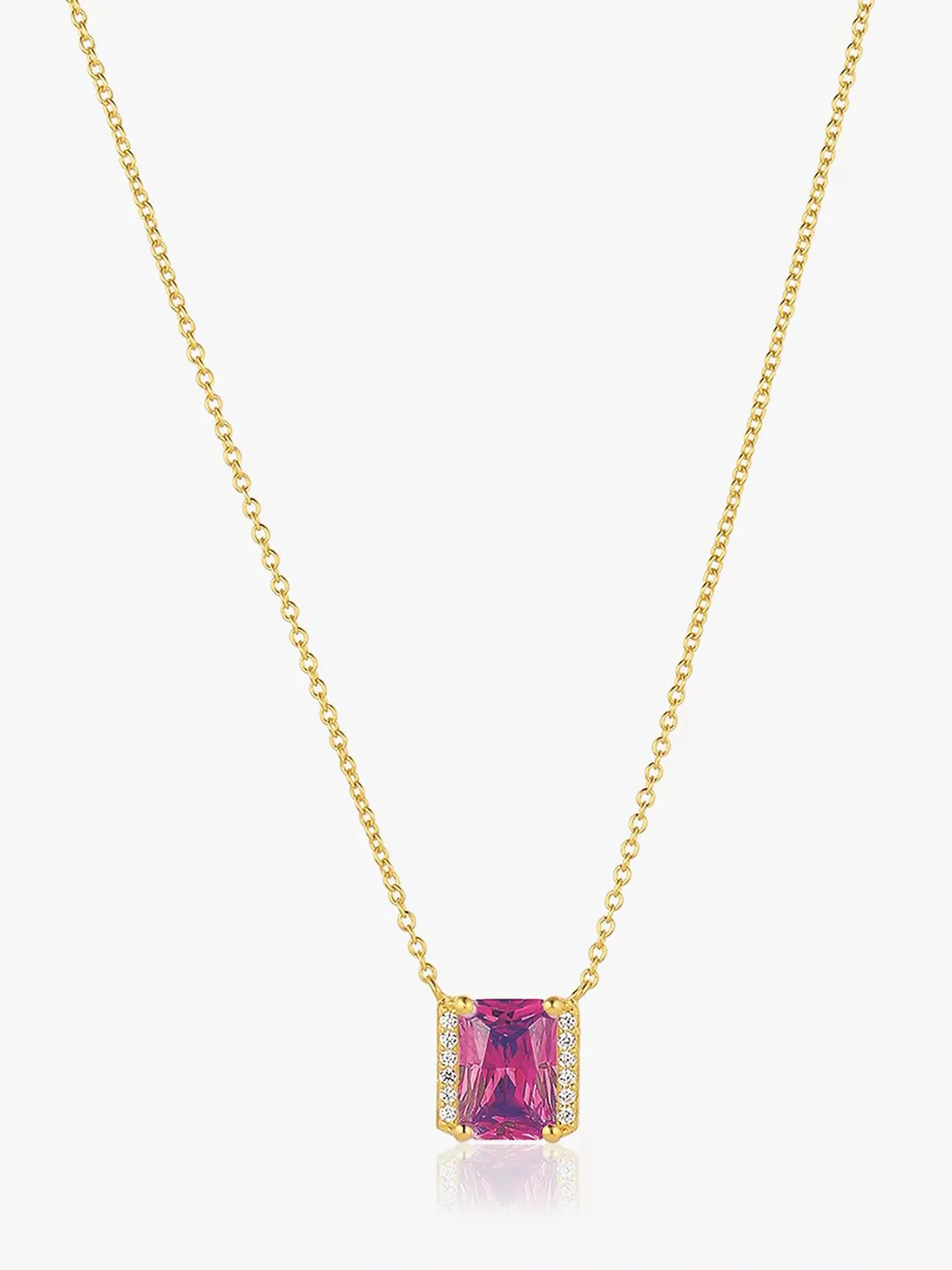 Sif Jakobs Jewellery Cubic Zirconia Necklace, Gold/Pink