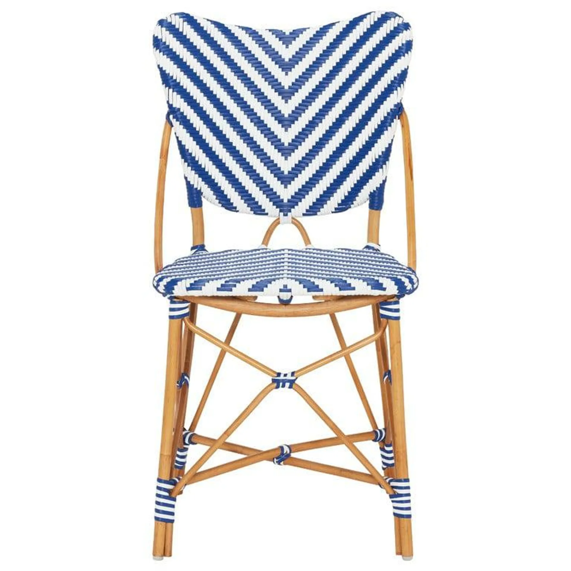 Blue Rattan Dining Side Chair