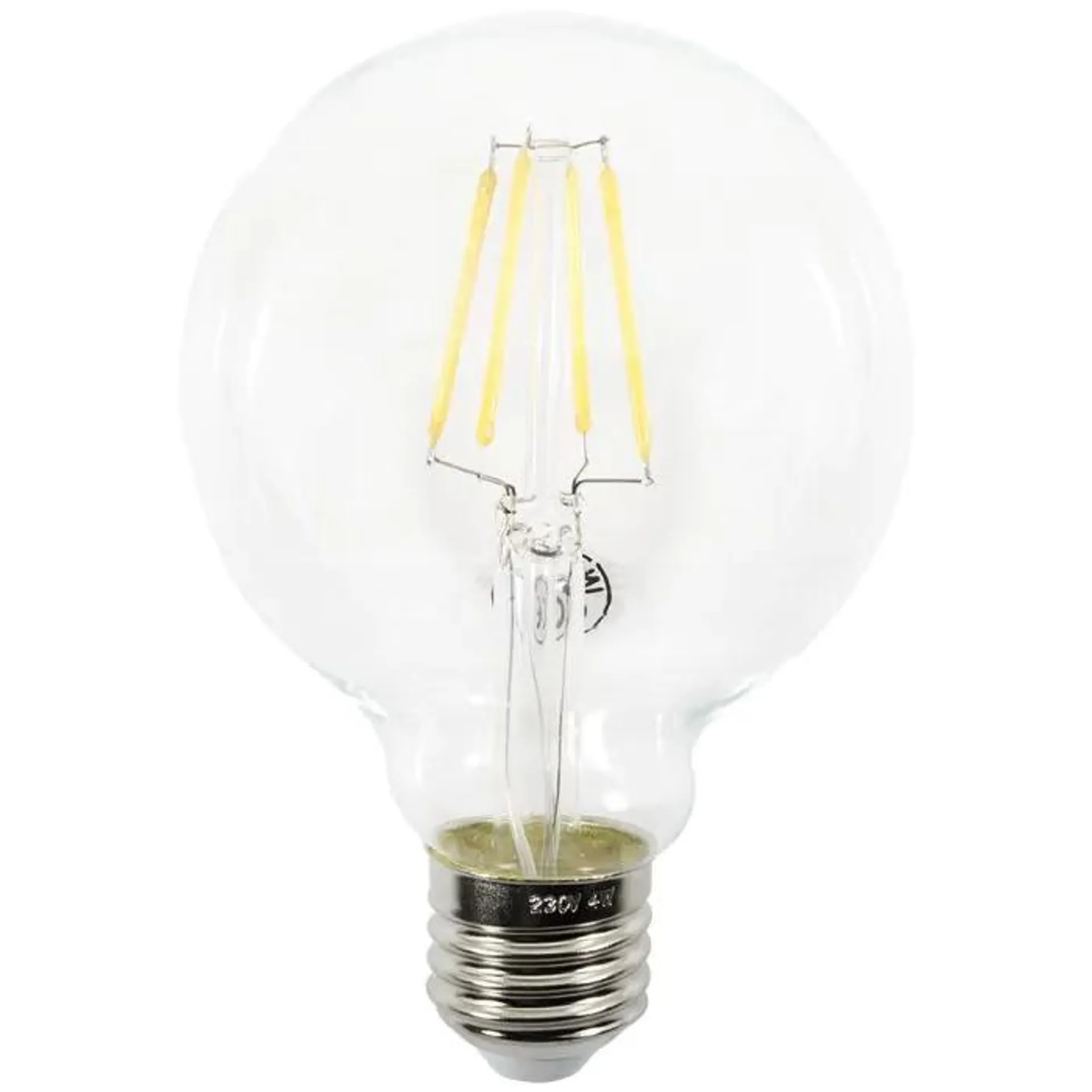 4W LED ES E27 Vintage Filament Globe Bulb, Clear
