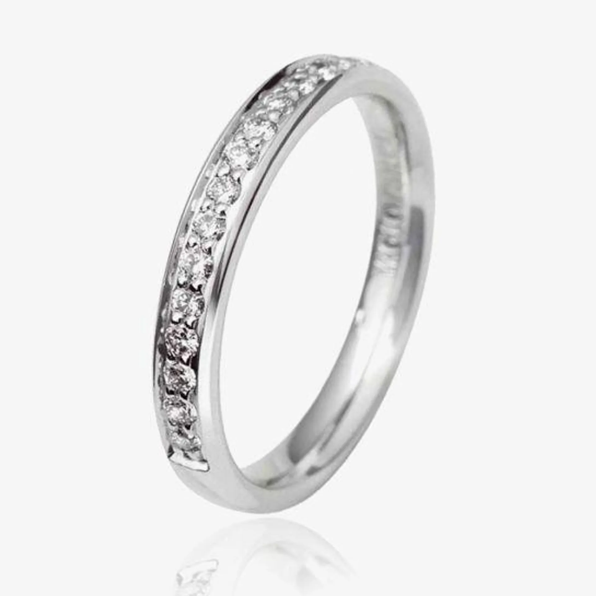 Platinum 3mm Grain Set Diamond Court Wedding Ring WG10/3R125PlaT HSI