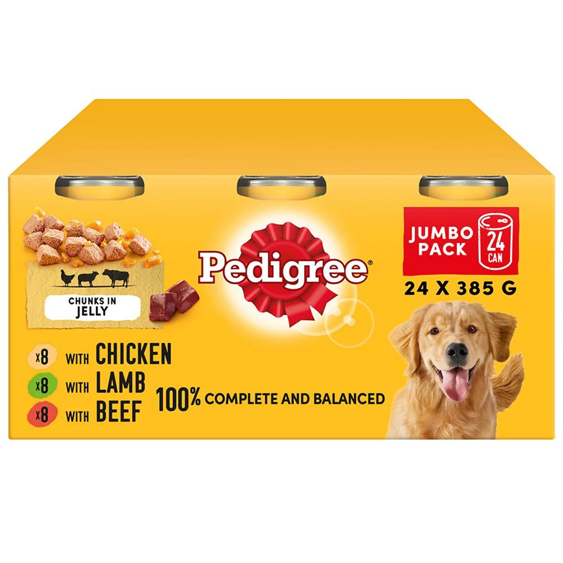 Pedigree Mixed Selection Wet Dog Food In Jelly 24x385g