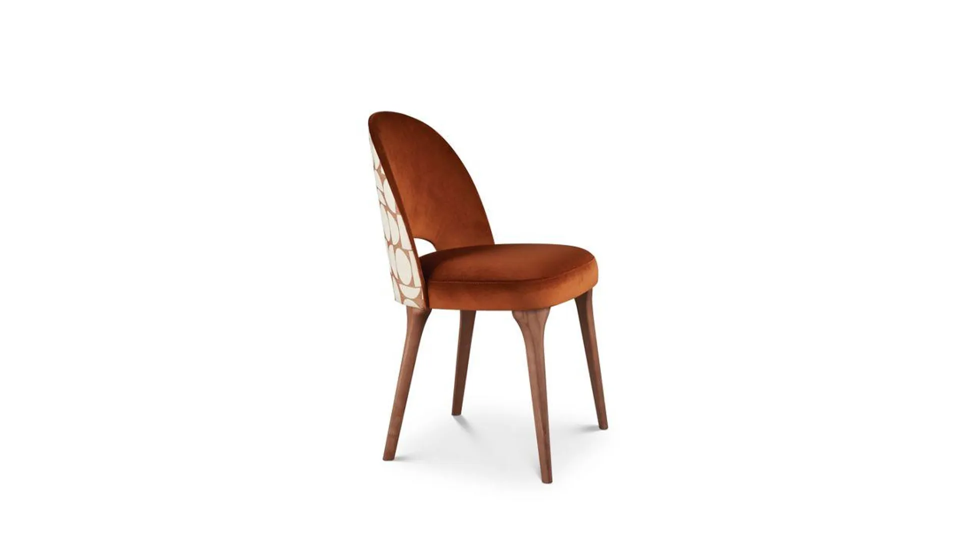 FLYNN 3 chair - Velluto fjord cognac fabric