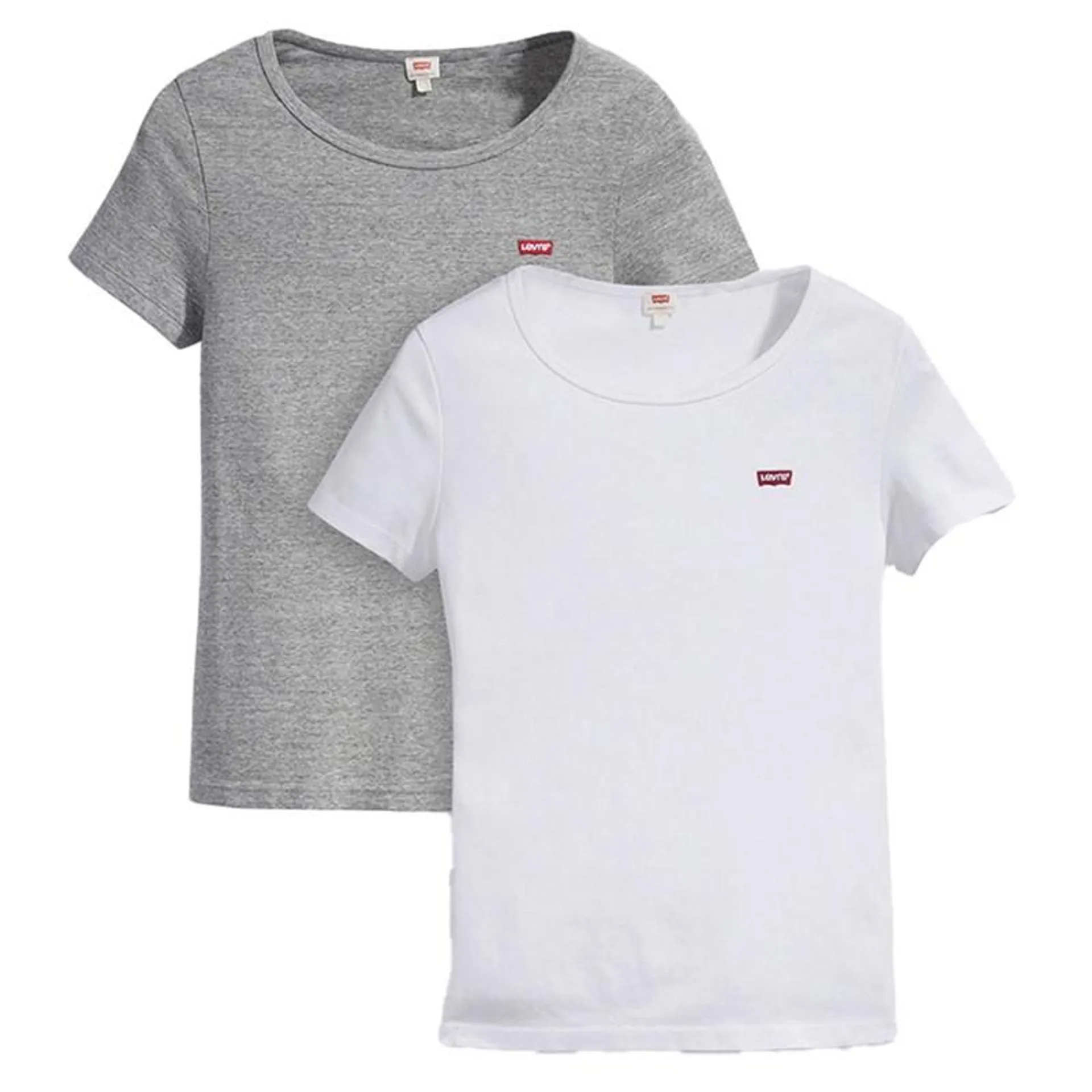 Levi's Womens Two Pack T-Shirts Plus Size White/​Grey