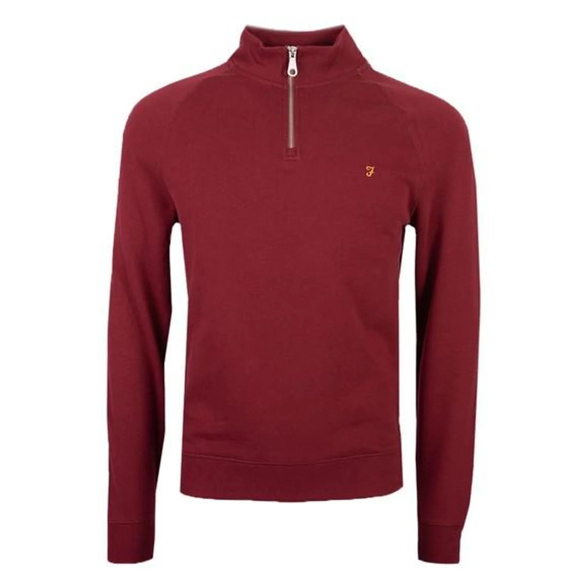 Mens Red 1/4 Zip Jim Sweatshirt