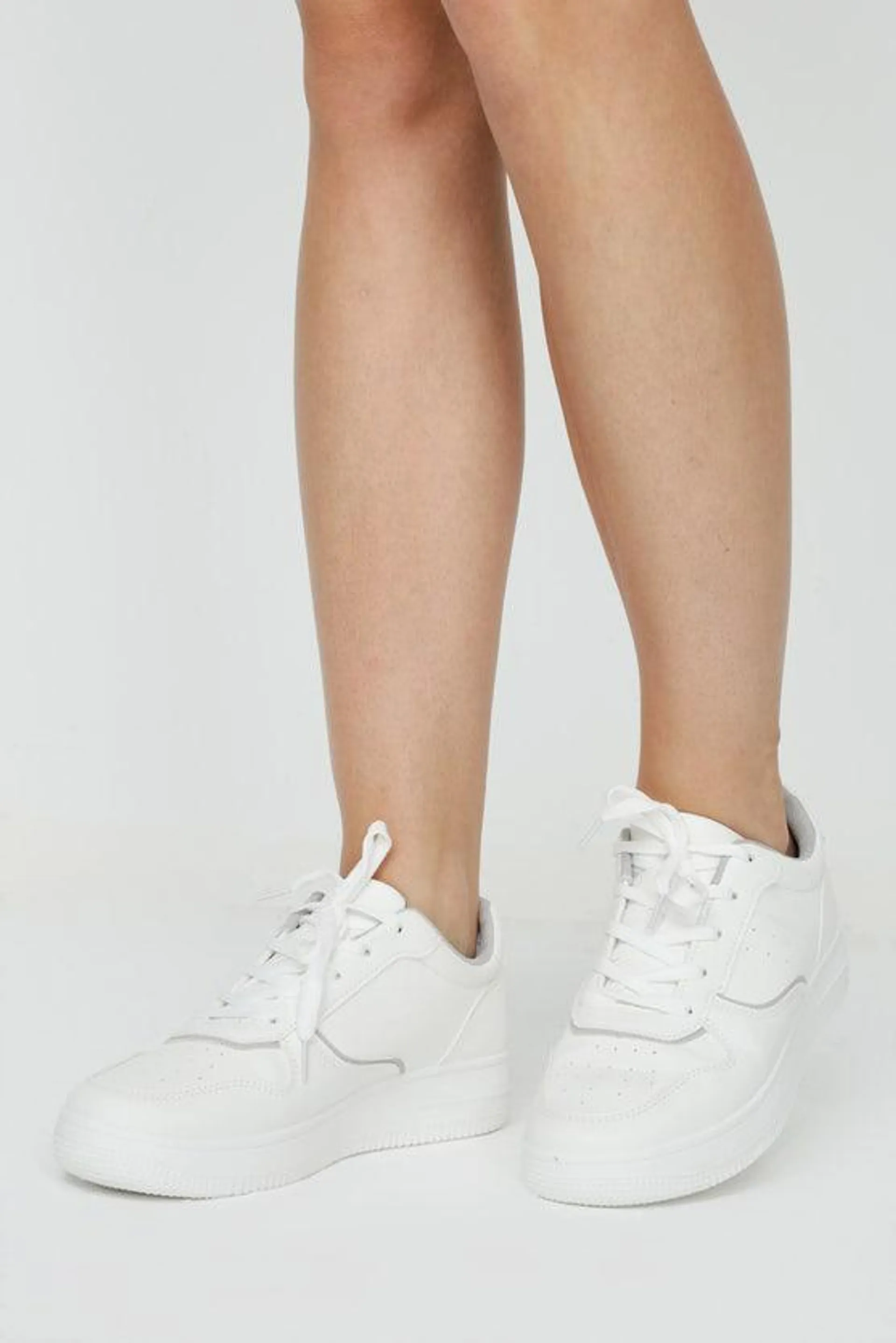 White Fashion Flatform Trainers