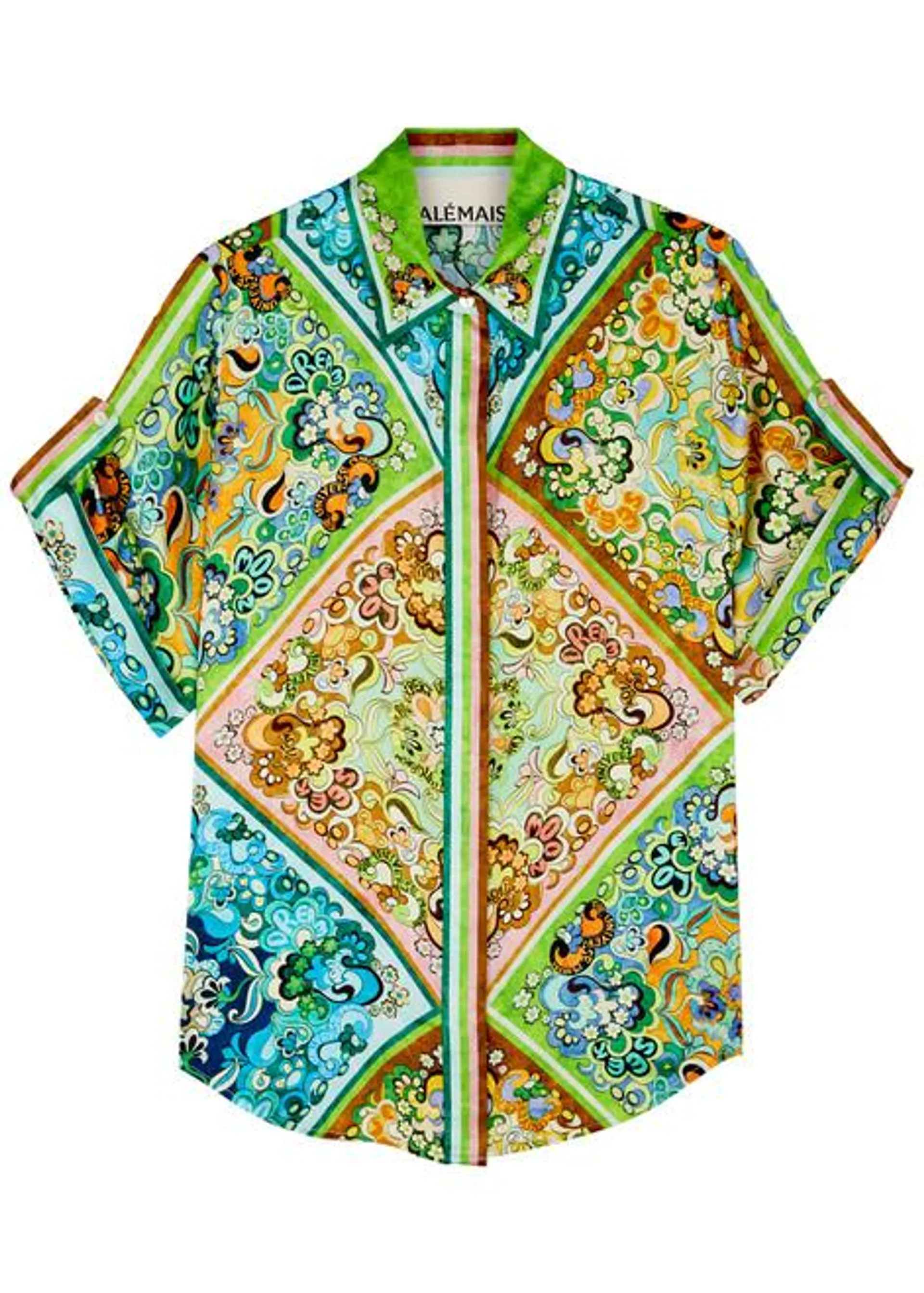 Dreamer printed silk-satin shirt