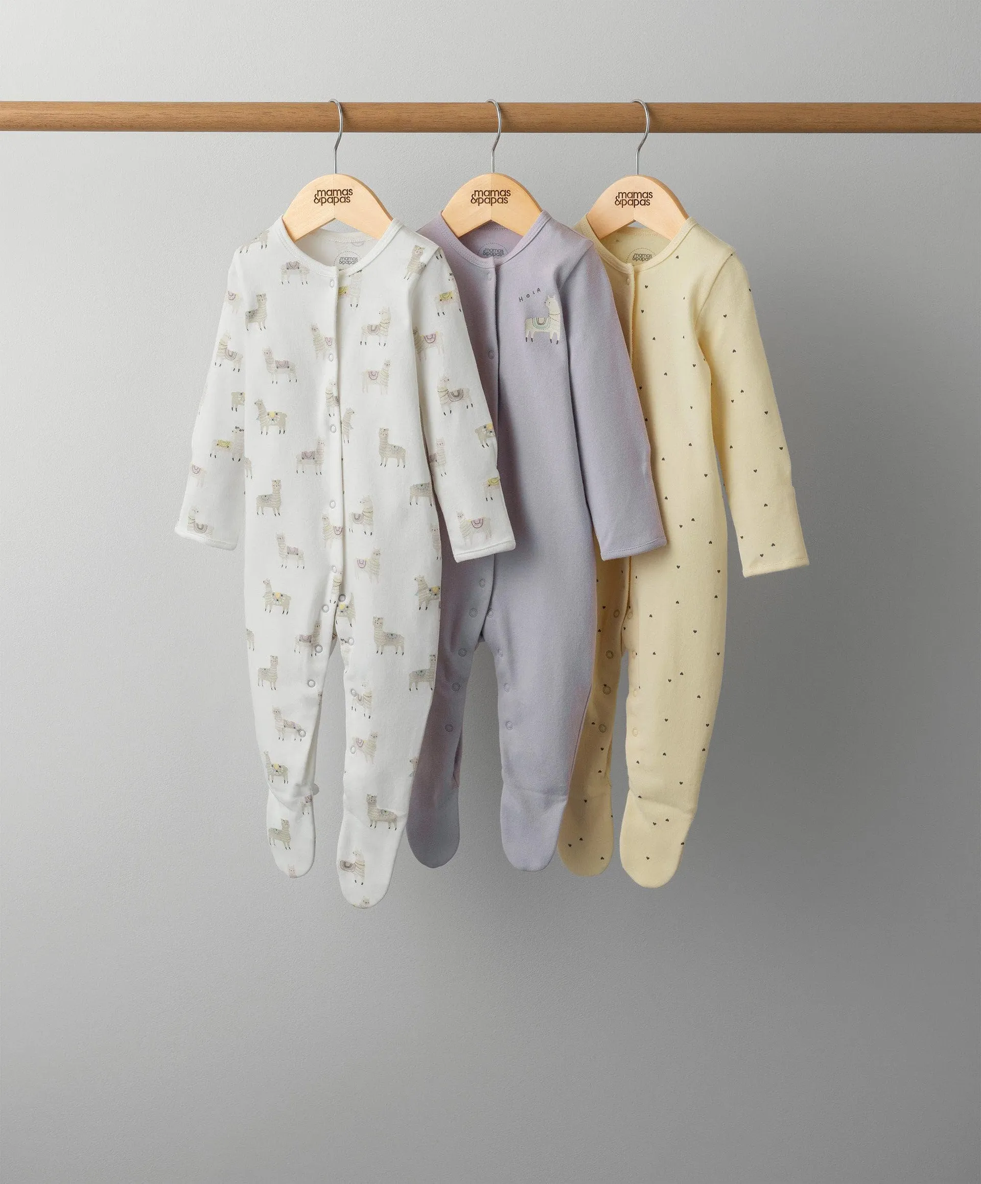 Llama Sleepsuits - 3 Pack
