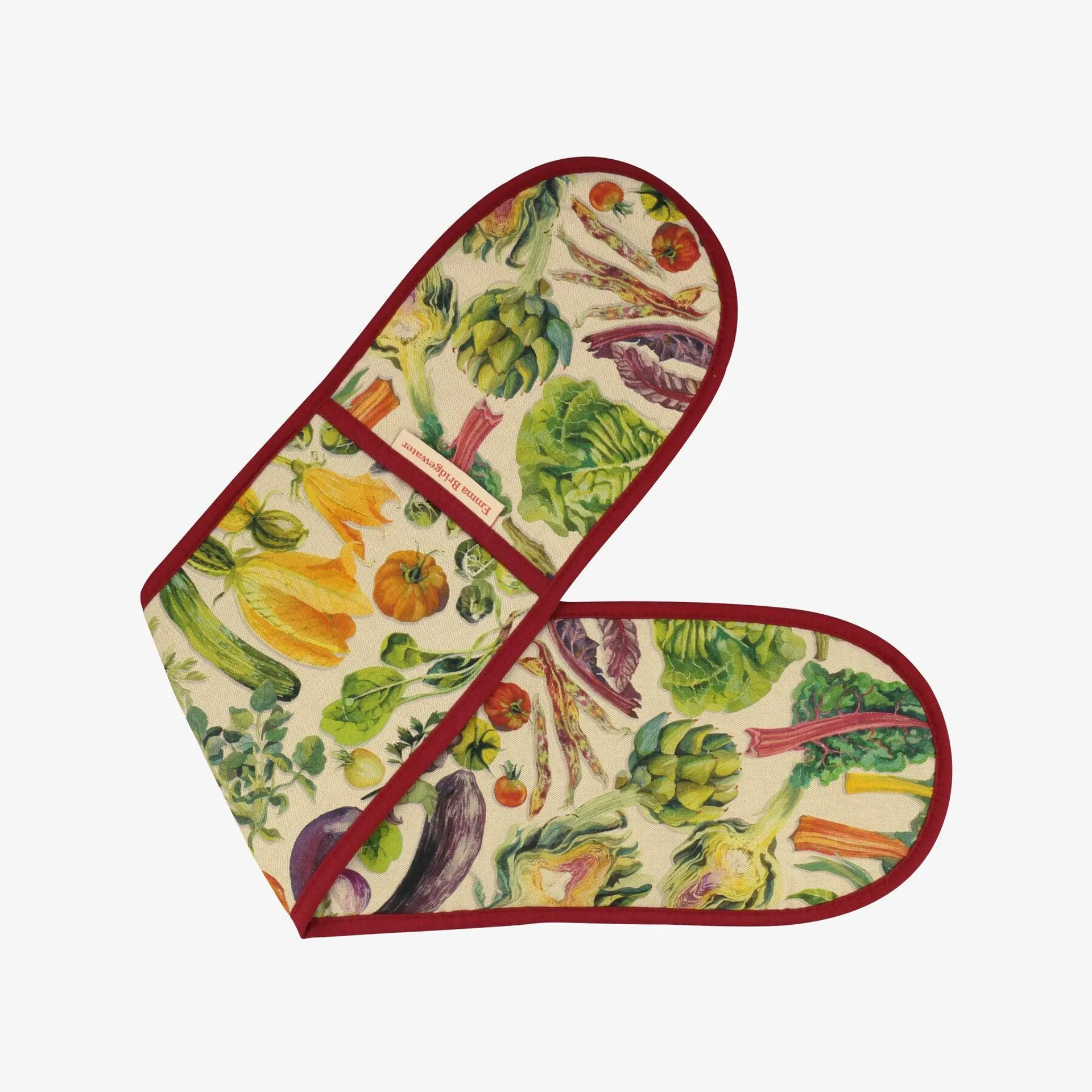 Vegetable Garden Linen Blend Double Oven Glove