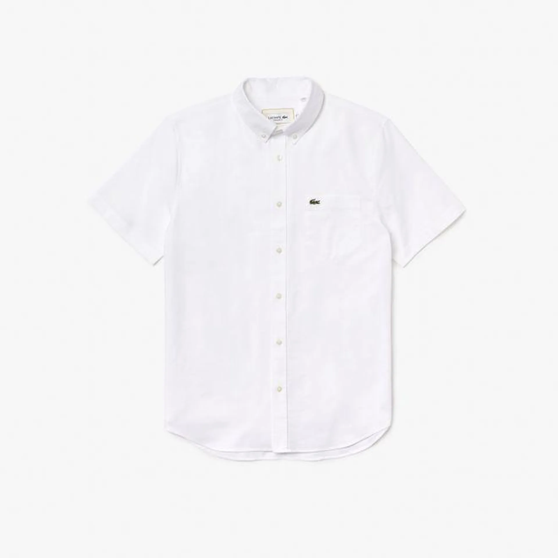 Lacoste Regular Fit Cotton Shirt in White