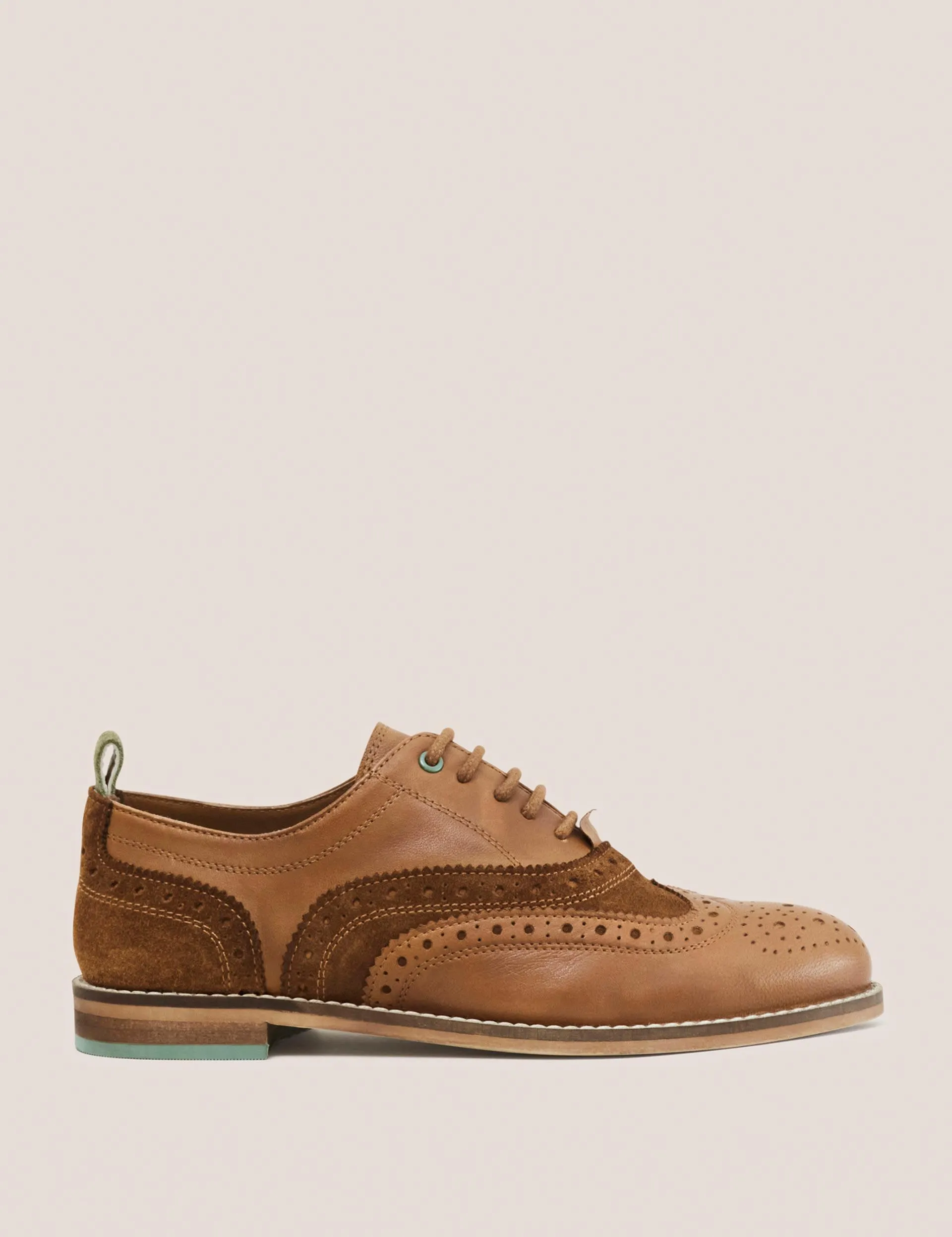 Leather Lace Up Flat Brogues