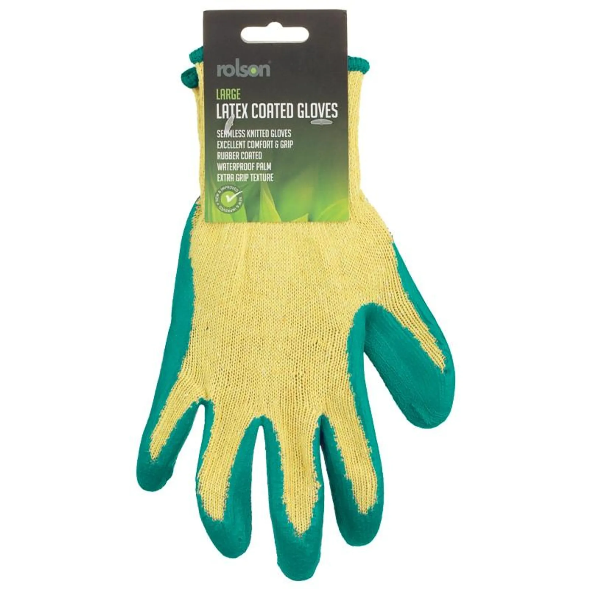 Rolson Latex Coated Gloves - Green