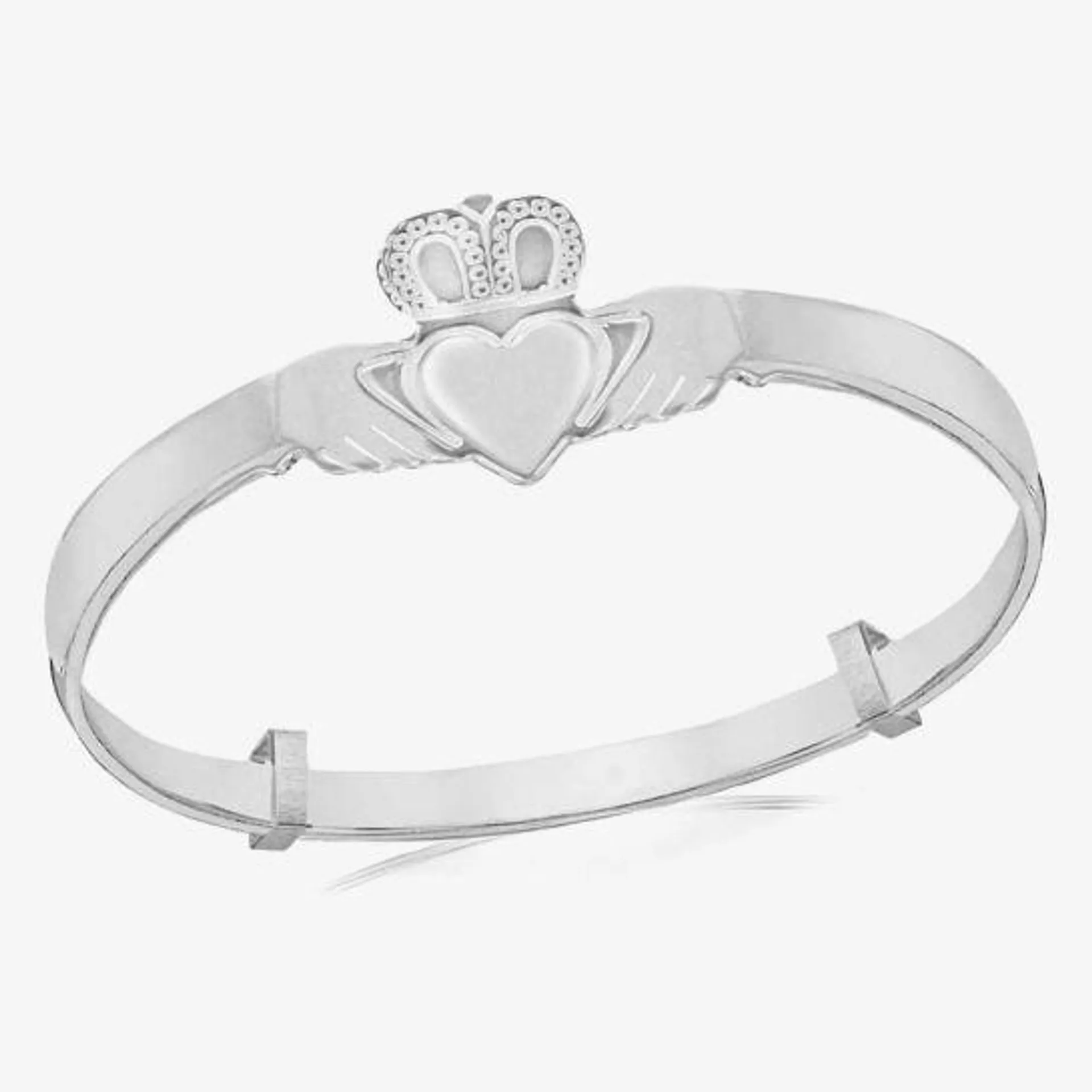 Sterling Silver Claddagh Baby Bangle 8.36.0294