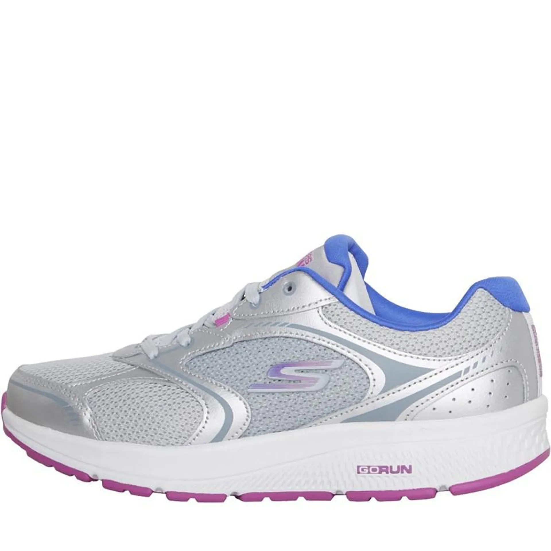 SKECHERS Womens Go Run Consisent Chandra Neutral Running Shoes Silver/Purple