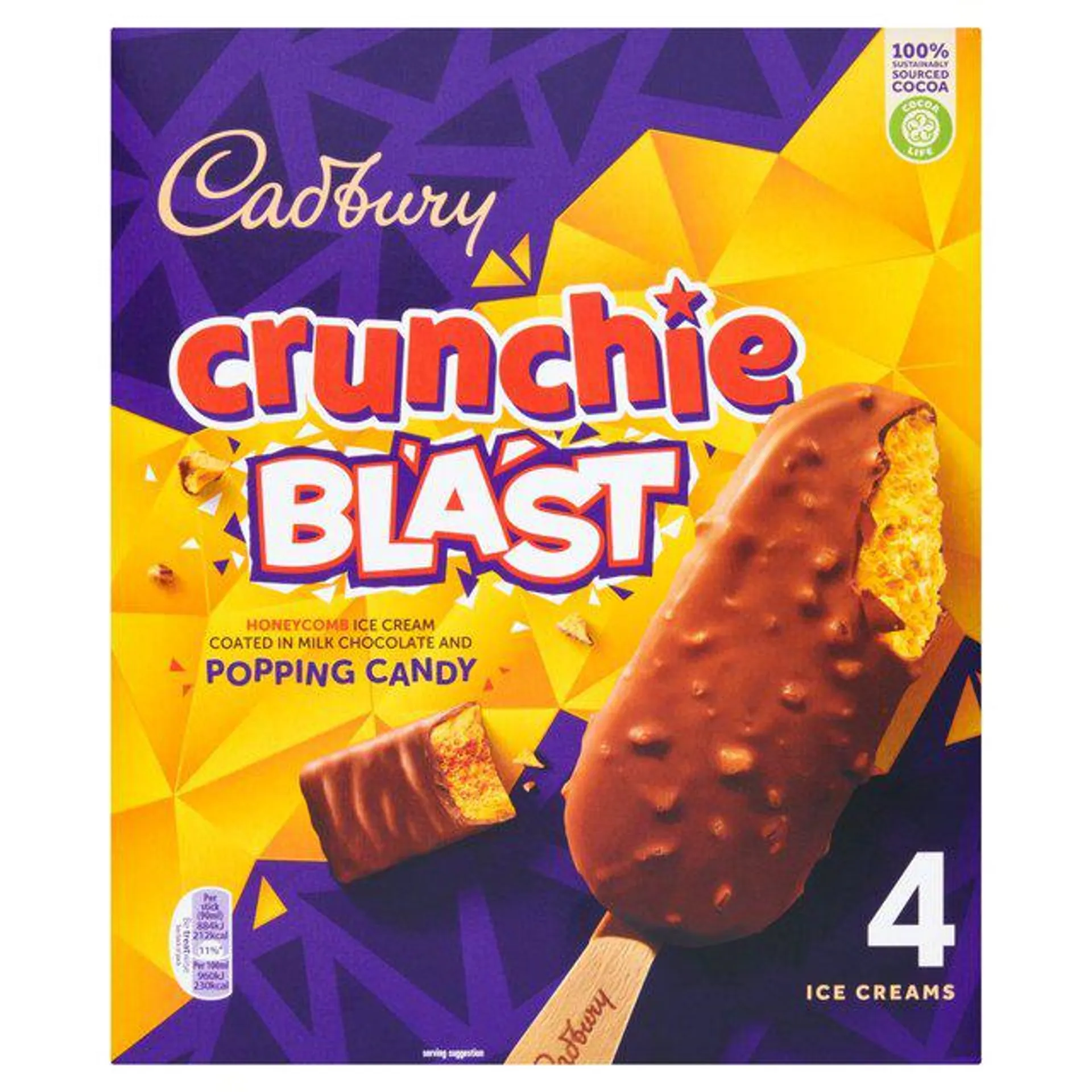 Cadbury Crunchie Ice Cream Stick 4 x 90ml