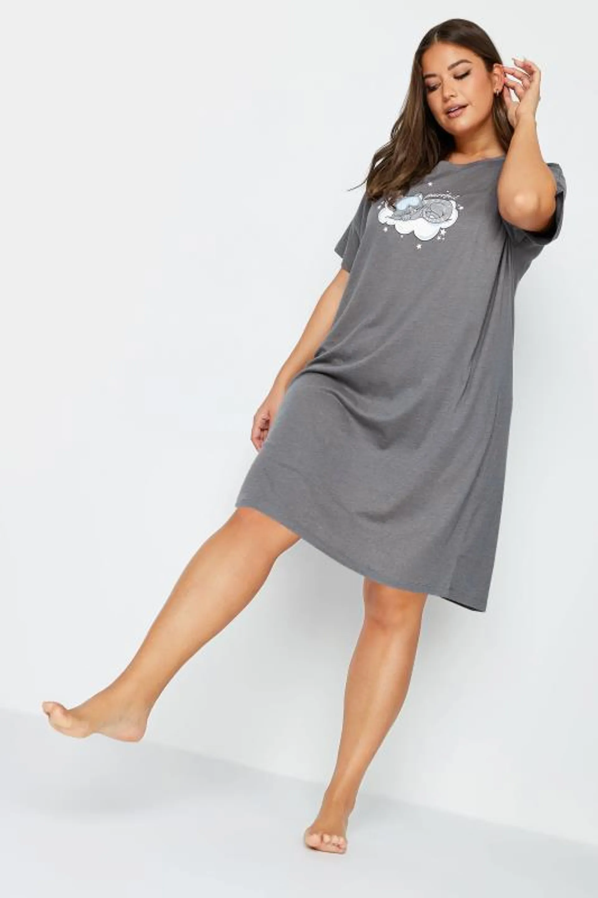 YOURS Curve 'Purrfect' Kitten Print Sleep Tee Nightdress