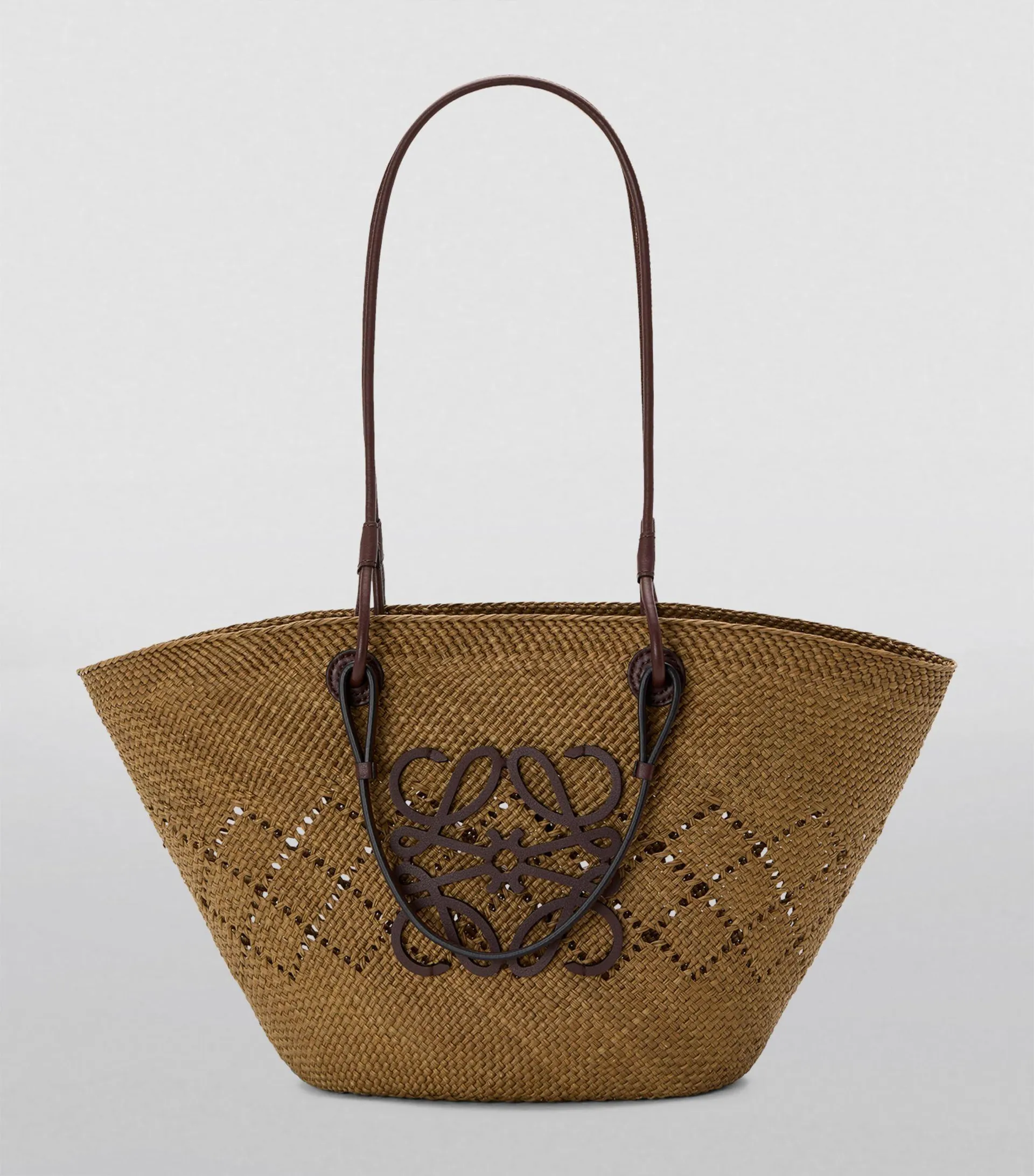 x Paula’s Ibiza Large Woven Anagram Basket Bag