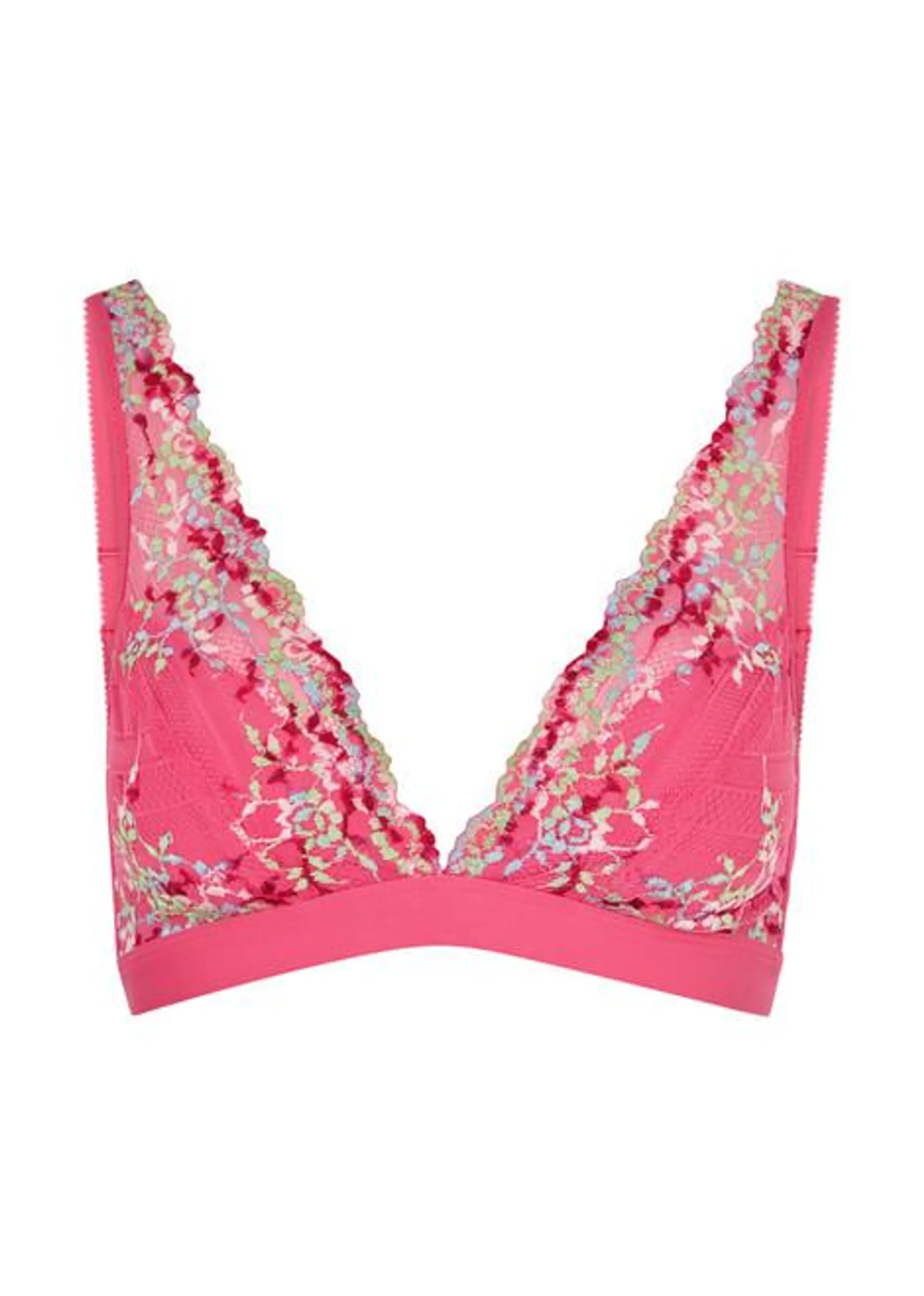 Embrace floral-embroidered lace soft-cup bra